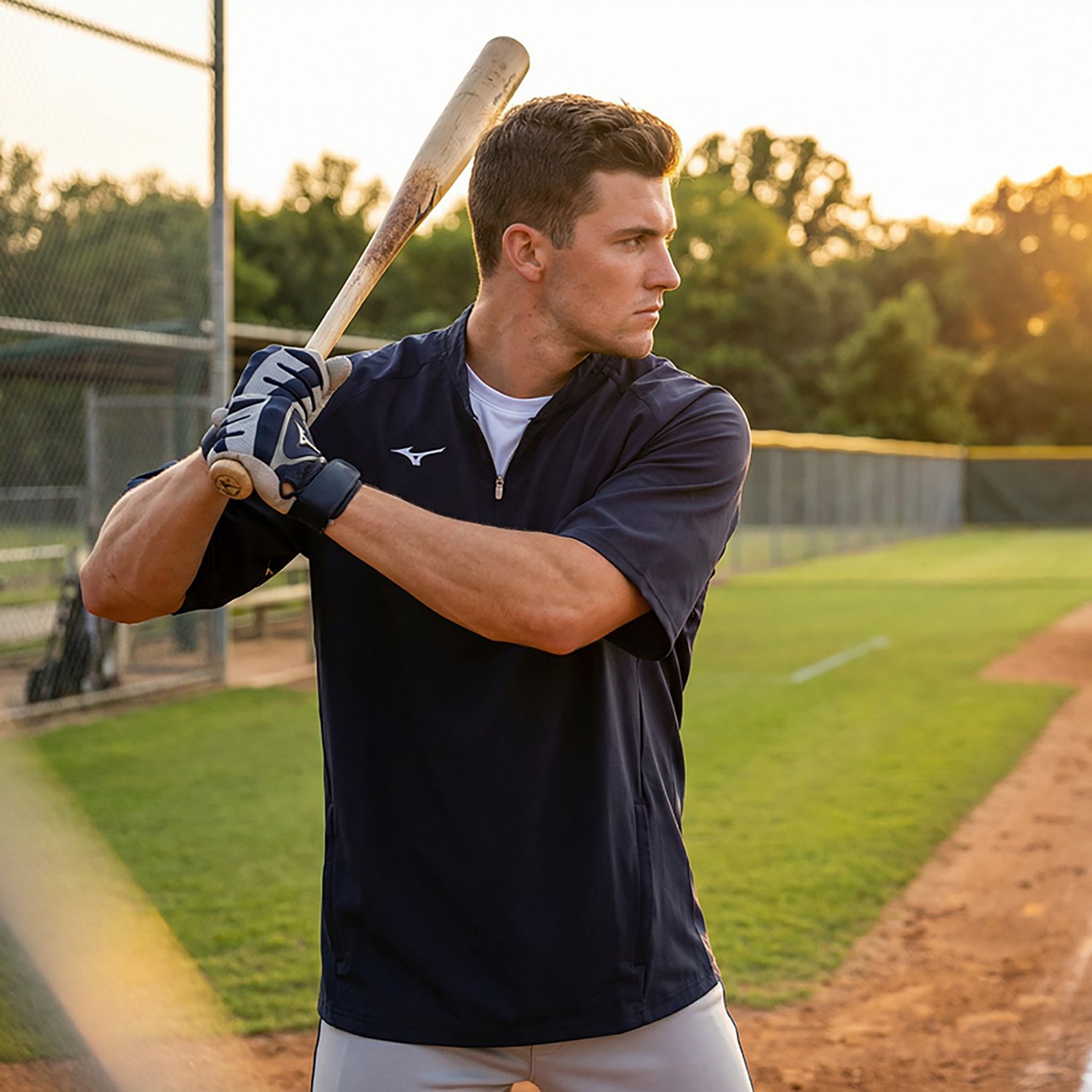 Mizuno Adults' Game Time Short Sleeve Baseball Hitting Jacket - view number 3