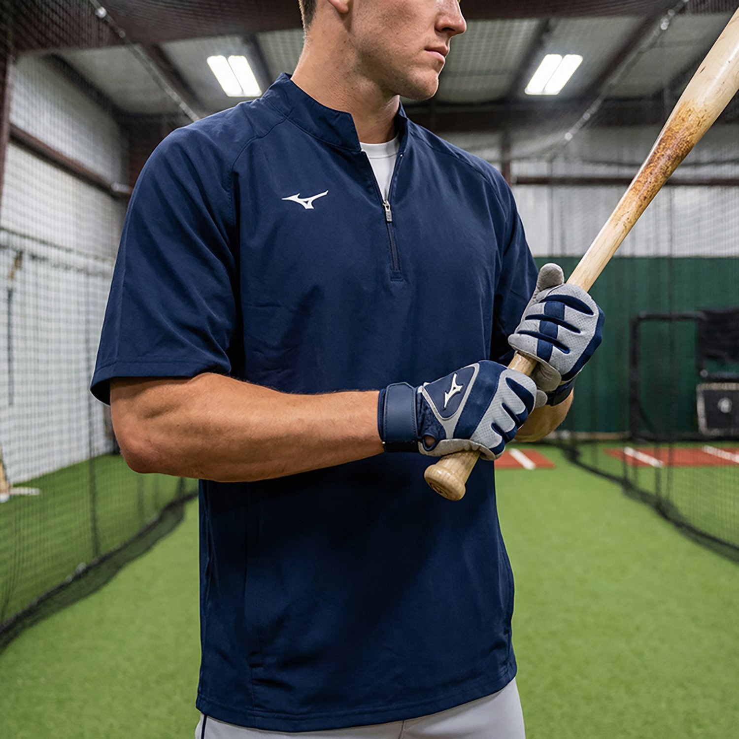 Mizuno Adults' Game Time Short Sleeve Baseball Hitting Jacket - view number 4