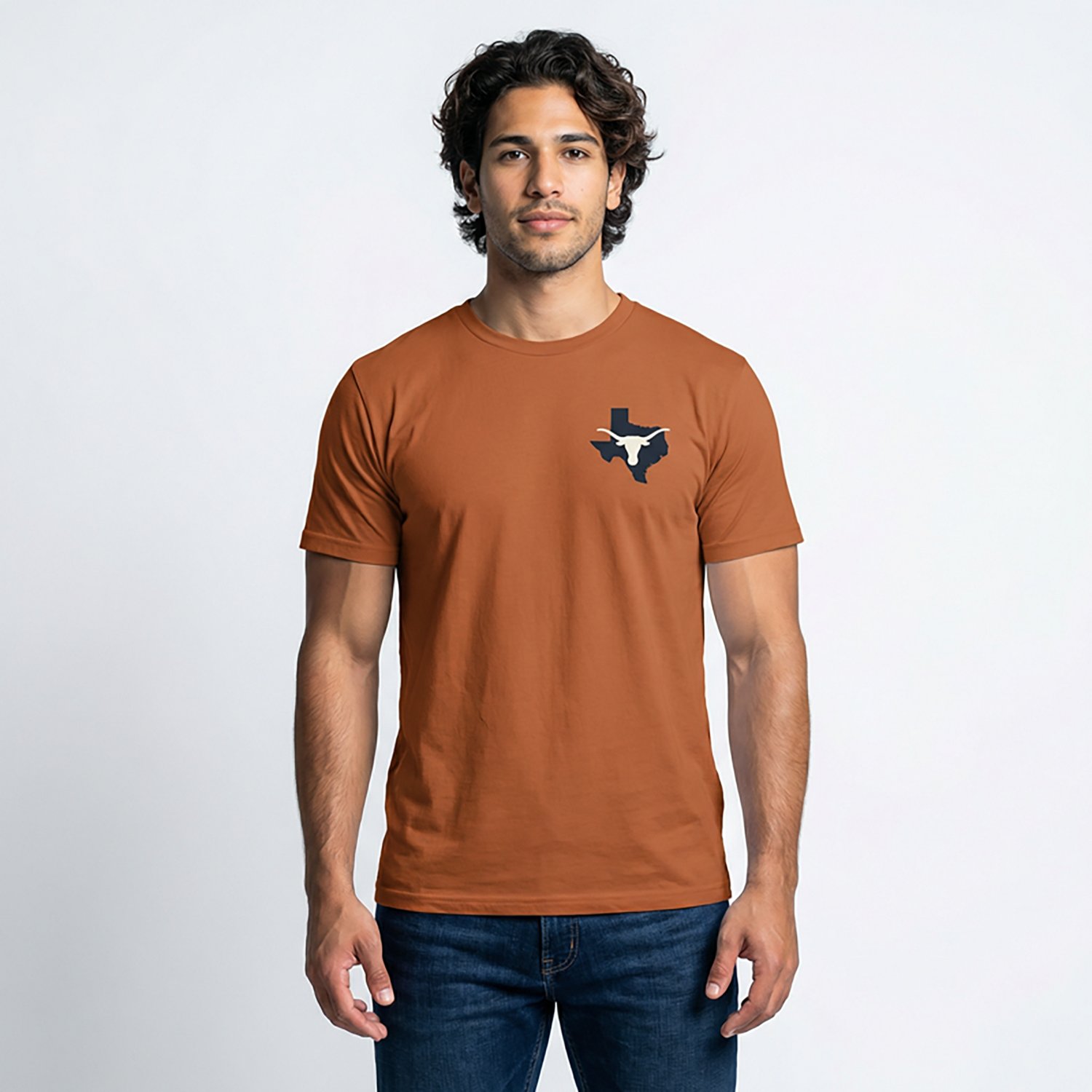 Image One Men's Texas Longhorns Bevo State Double Sided Short Sleeve T-shirt