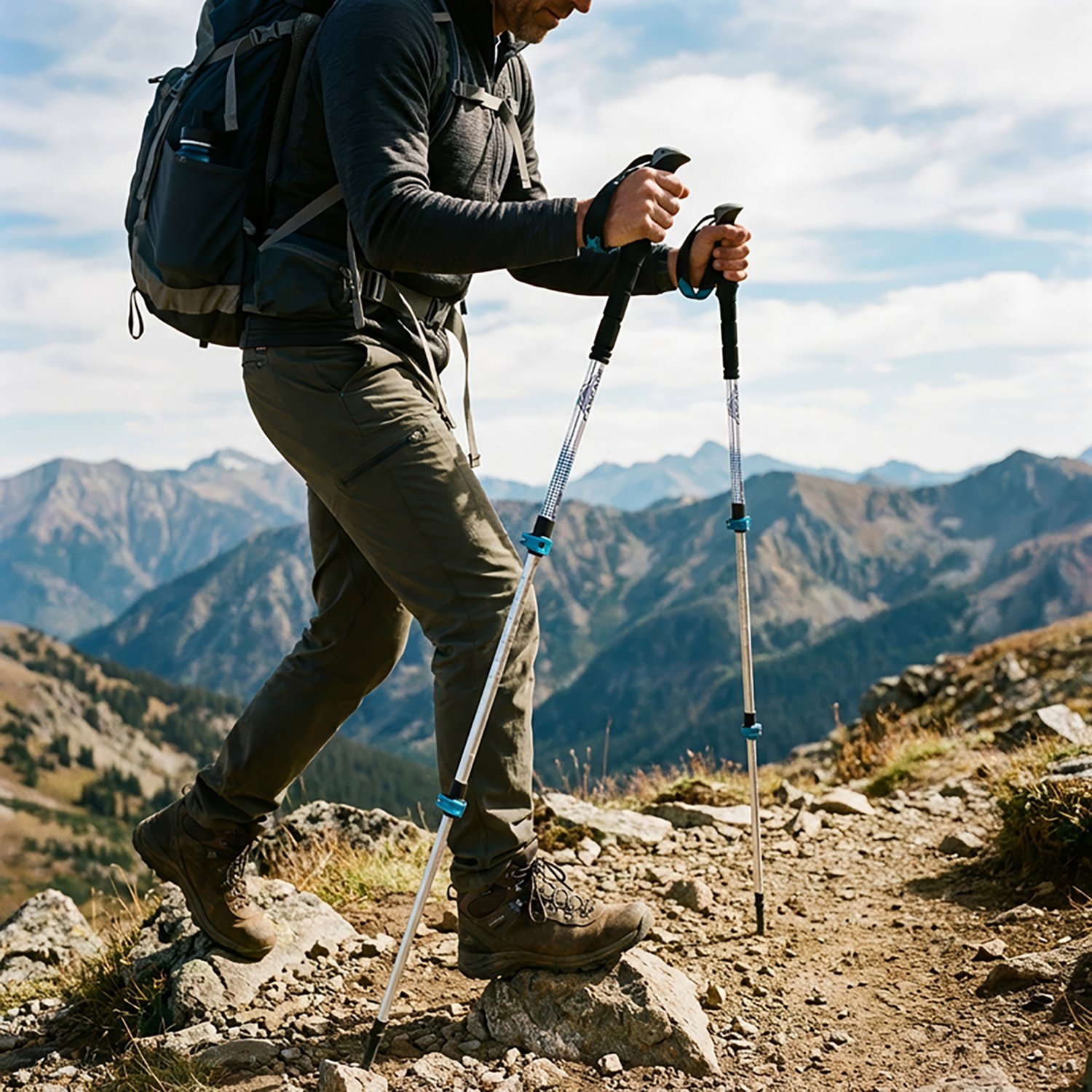 Cascade Mountain Tech Aluminum Folding Quick-Lock Trekking Poles with EVA Grip - view number 5