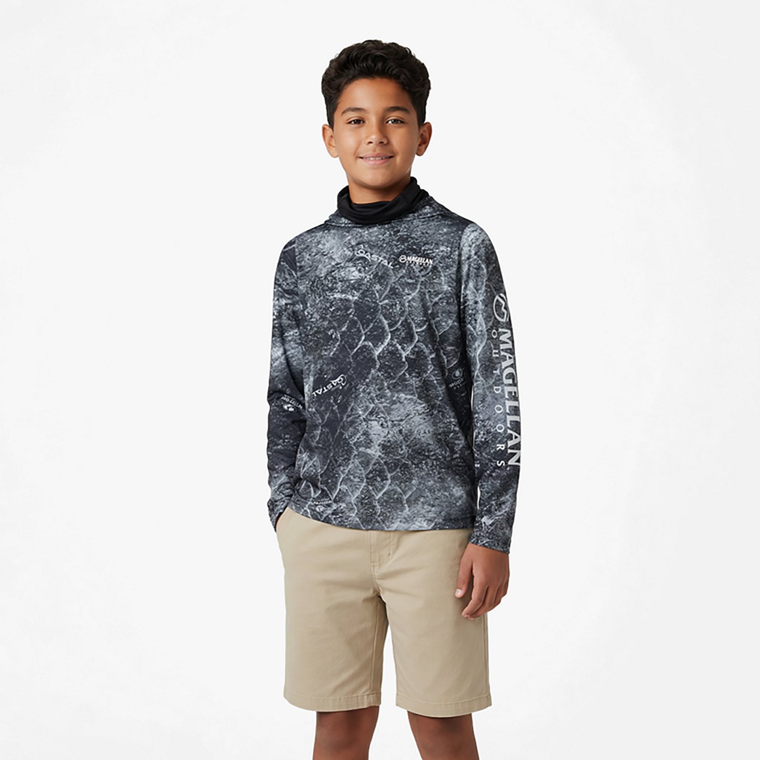 Magellan Outdoors Boys' Mossy Oak Coastal Gaiter Hoodie