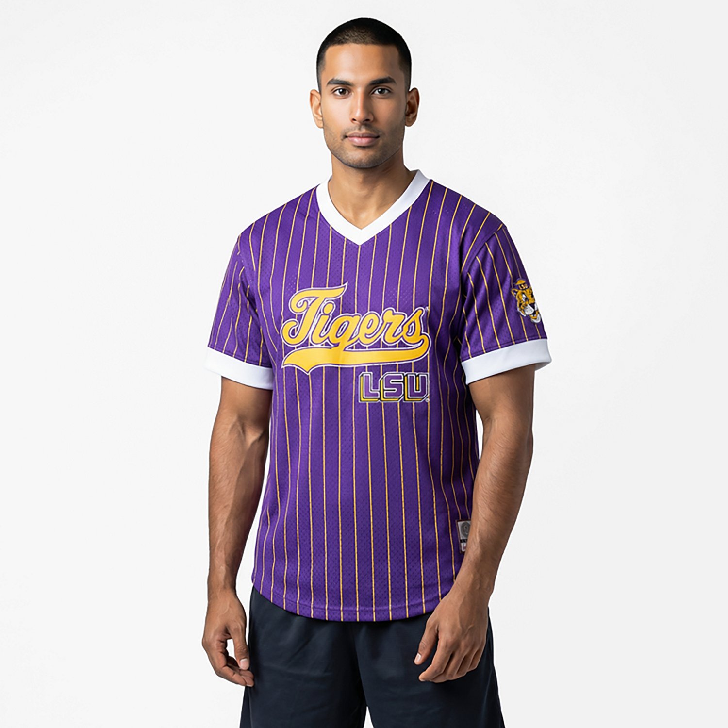 Mitchell & Ness Men's LSU Double Play Primary Logo Baseball Jersey - view number 2