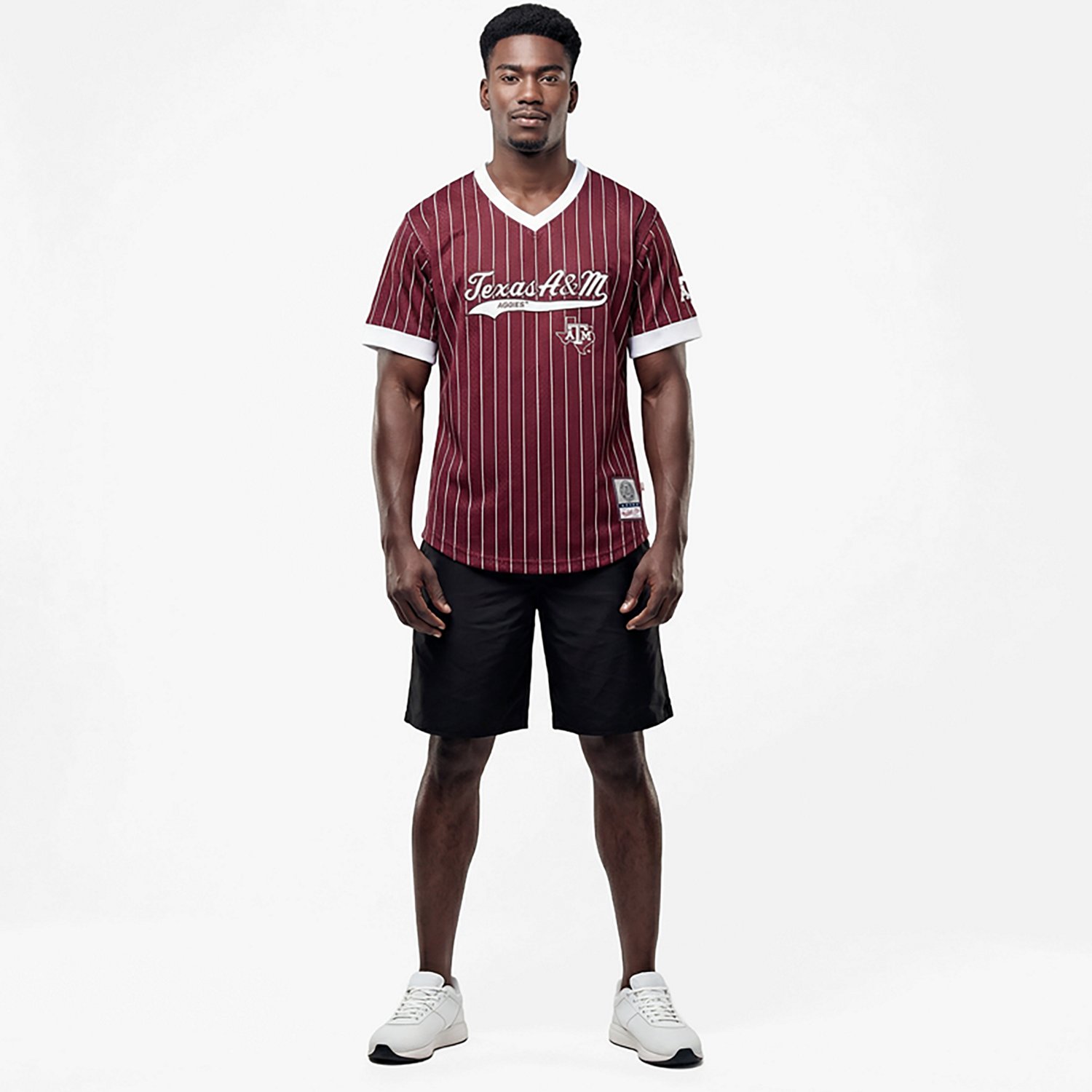 Mitchell & Ness Men's Texas A&M Double Play Primary Logo Baseball Jersey