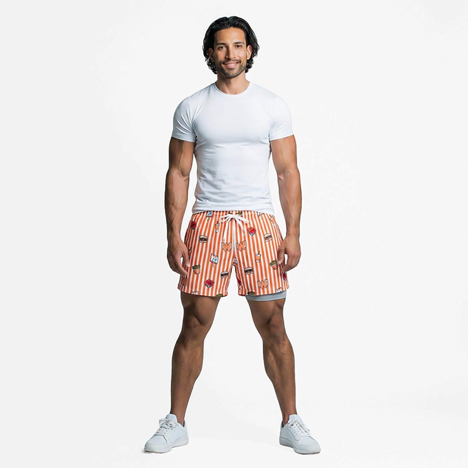 Chubbies Men's The Whataburger Comic Stripes Classic Lined Swim Trunks 5.5 in