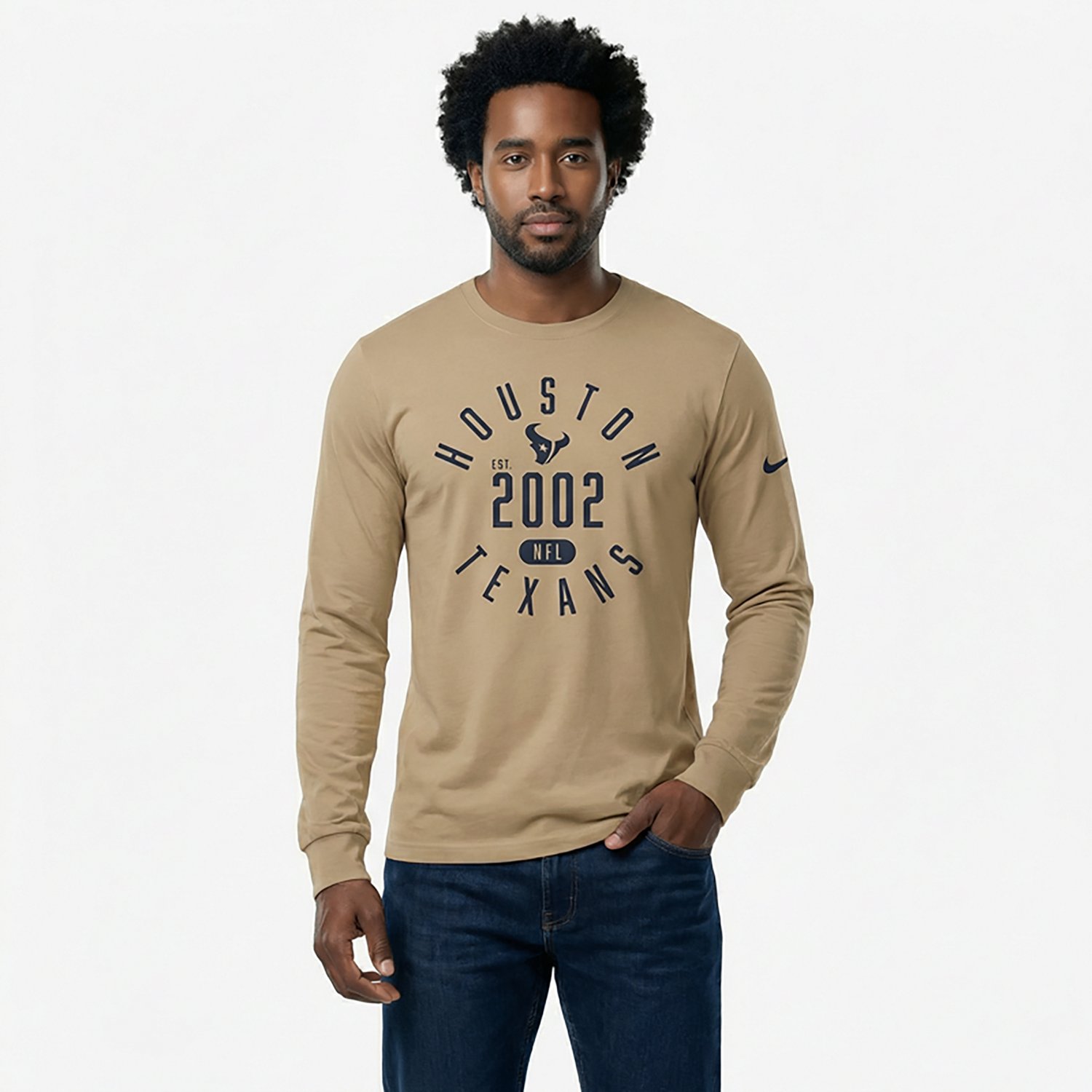 Nike Men's Houston Texans Rewind Slub Long Sleeve Graphic T-shirt - view number 2