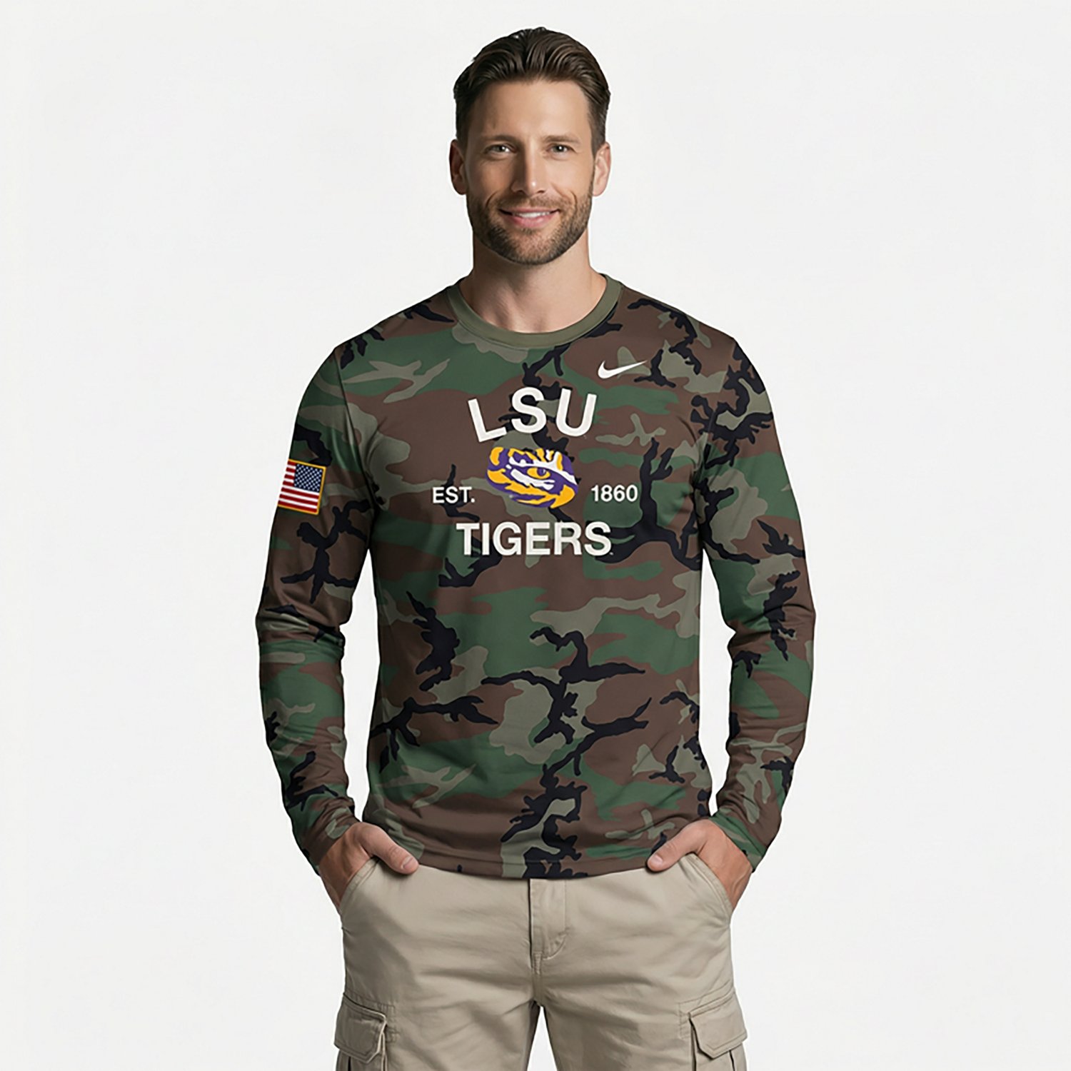 Nike LSU Tigers 2025 Military Appreciation Legend Dri-FIT Long Sleeve T-Shirt - view number 2