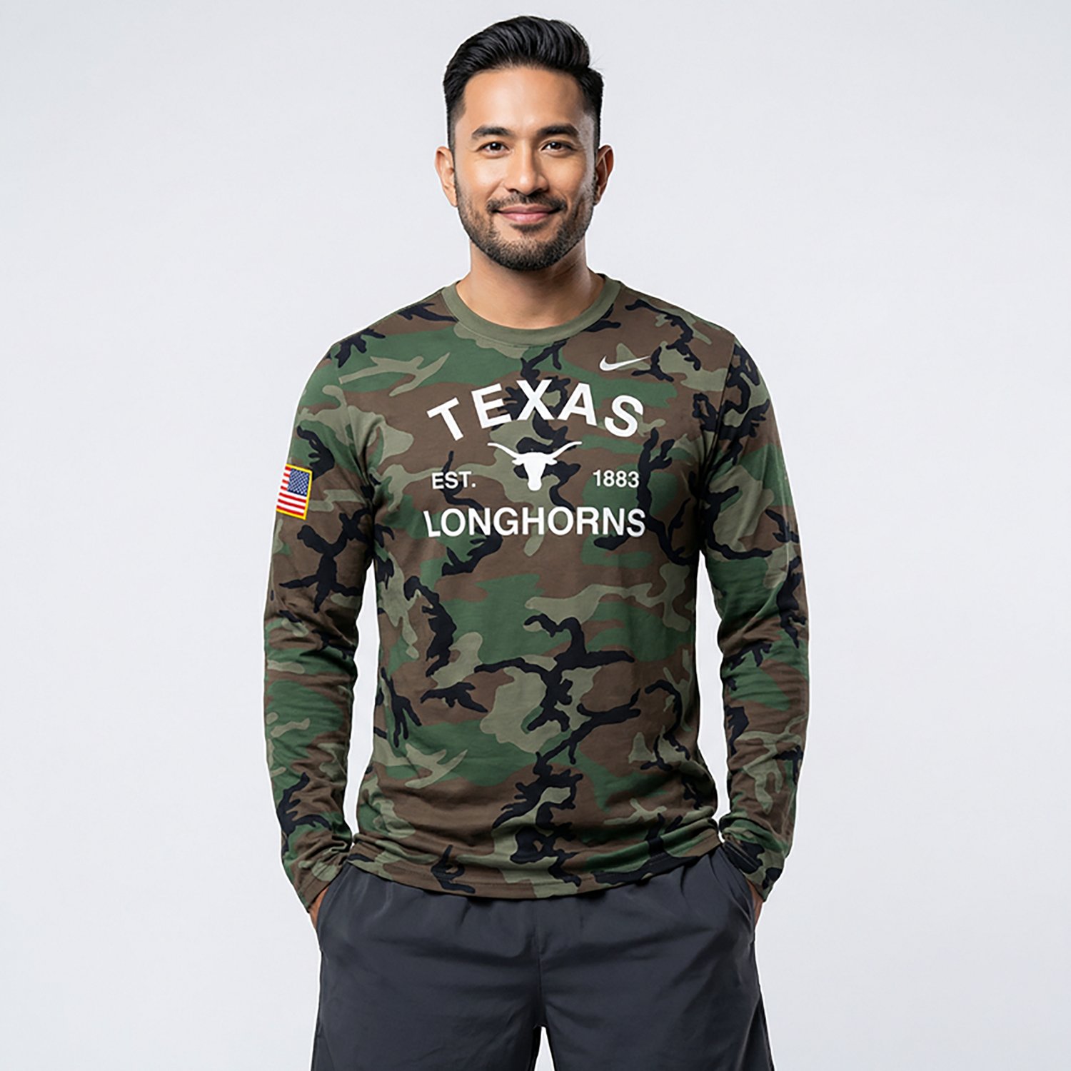 Nike Texas Longhorns 2025 Military Appreciation Legend Dri-FIT Long Sleeve T-Shirt - view number 2
