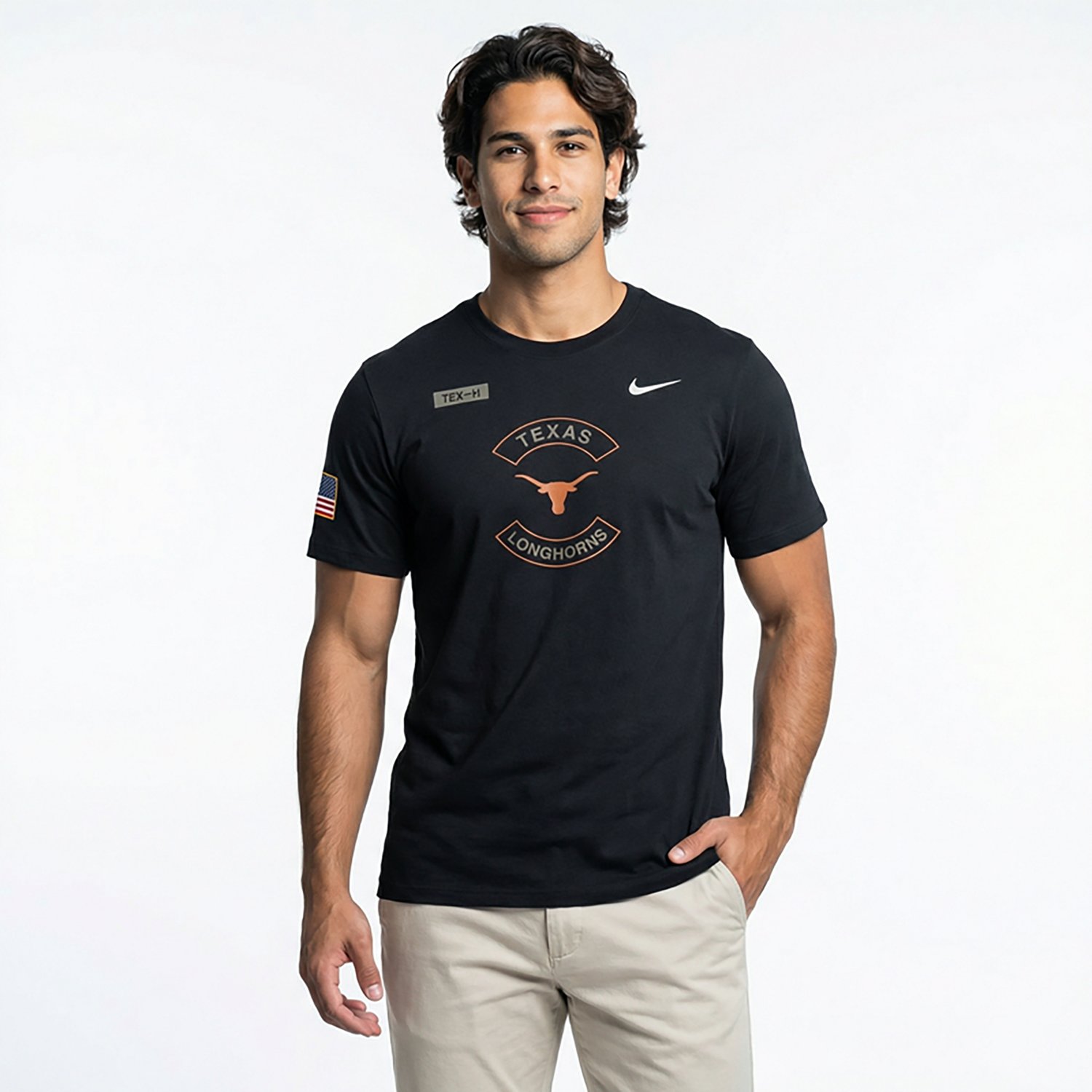 NUT TEXAS BLACK NCAA NIK 2025 MILITARY APPRECIATION DRI-FIT COTTON SS TEE TEEMENSCR - view number 2