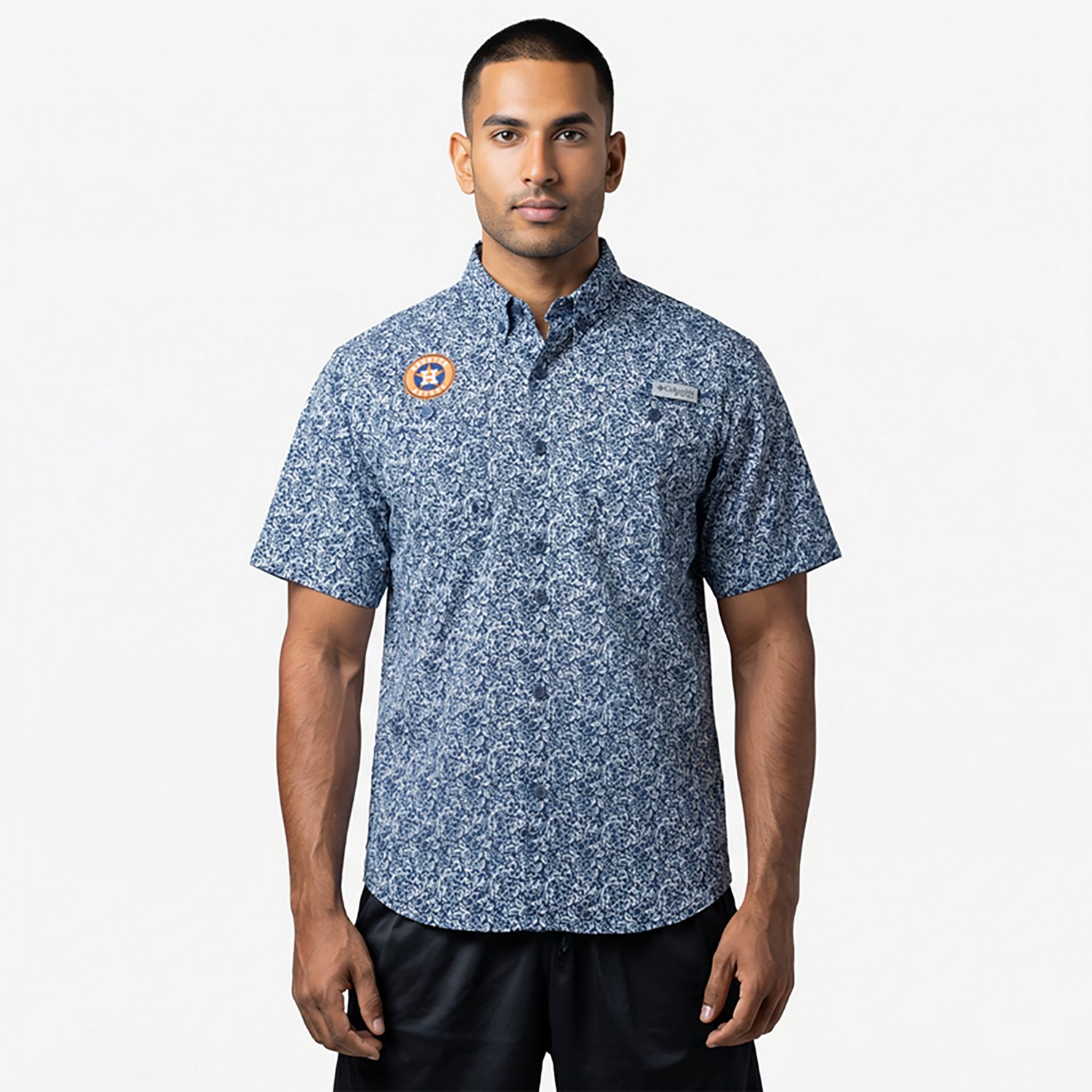 Columbia Sportswear Men's Houston Astros Floral Short Sleeve Tamiami Shirt - view number 2