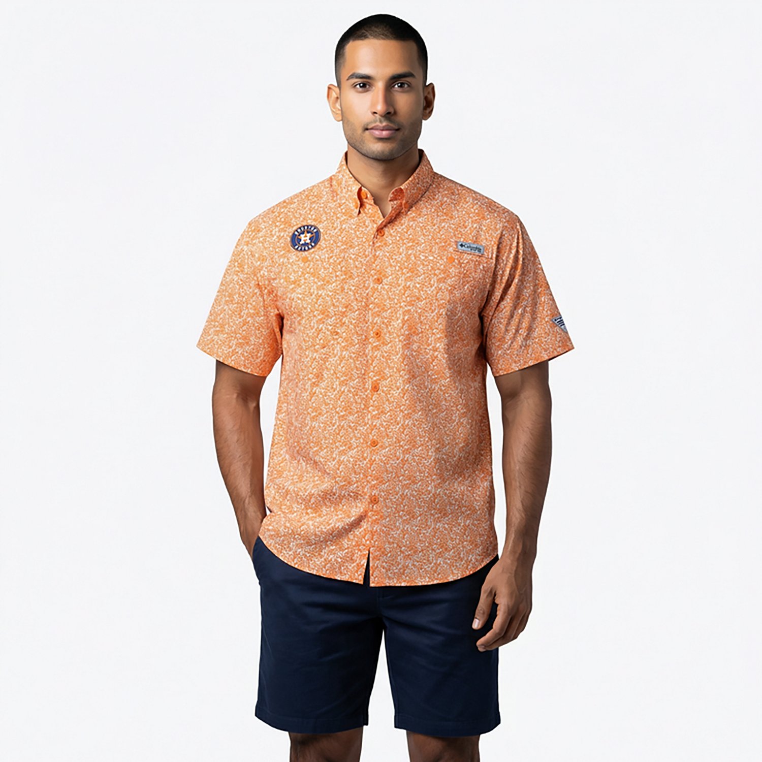 Columbia Sportswear Men's Houston Astros Floral Short Sleeve Tamiami Shirt - view number 2