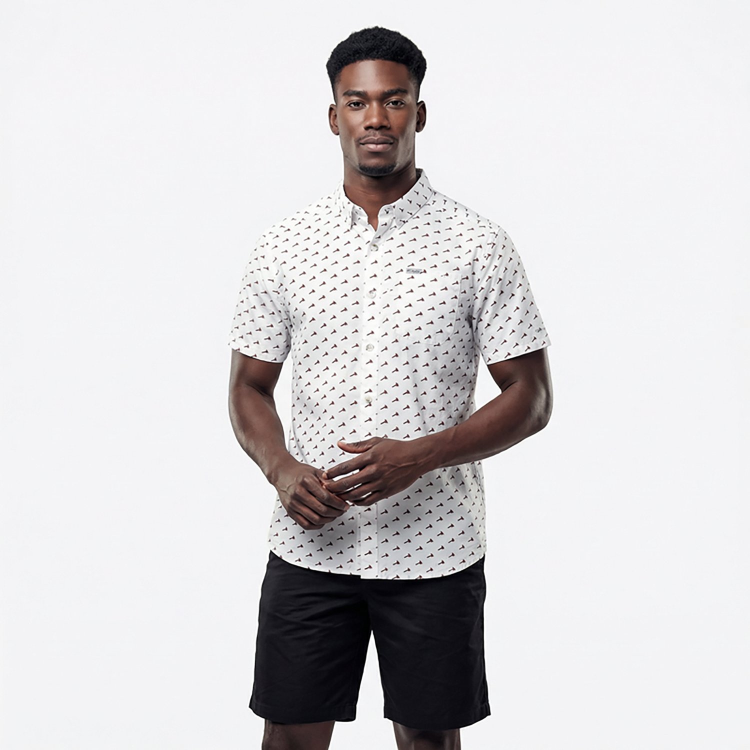 Columbia Sportswear Men's Atlanta Braves Micro Logo Super Slack Tide Short Sleeve Shirt - view number 2