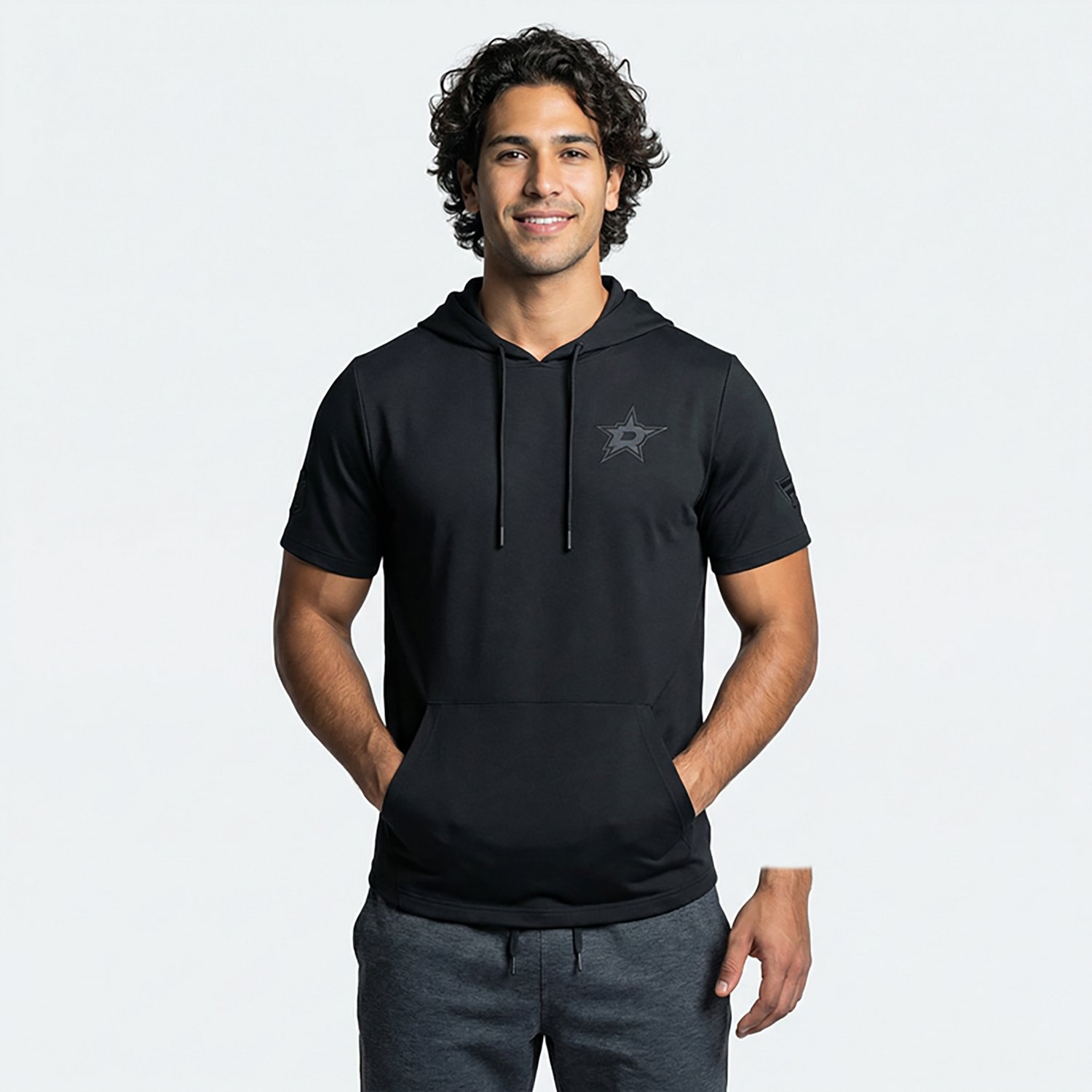 Fanatics Men's Stars Authentic Pro Road Lightweight Short Sleeve Pullover Hoodie