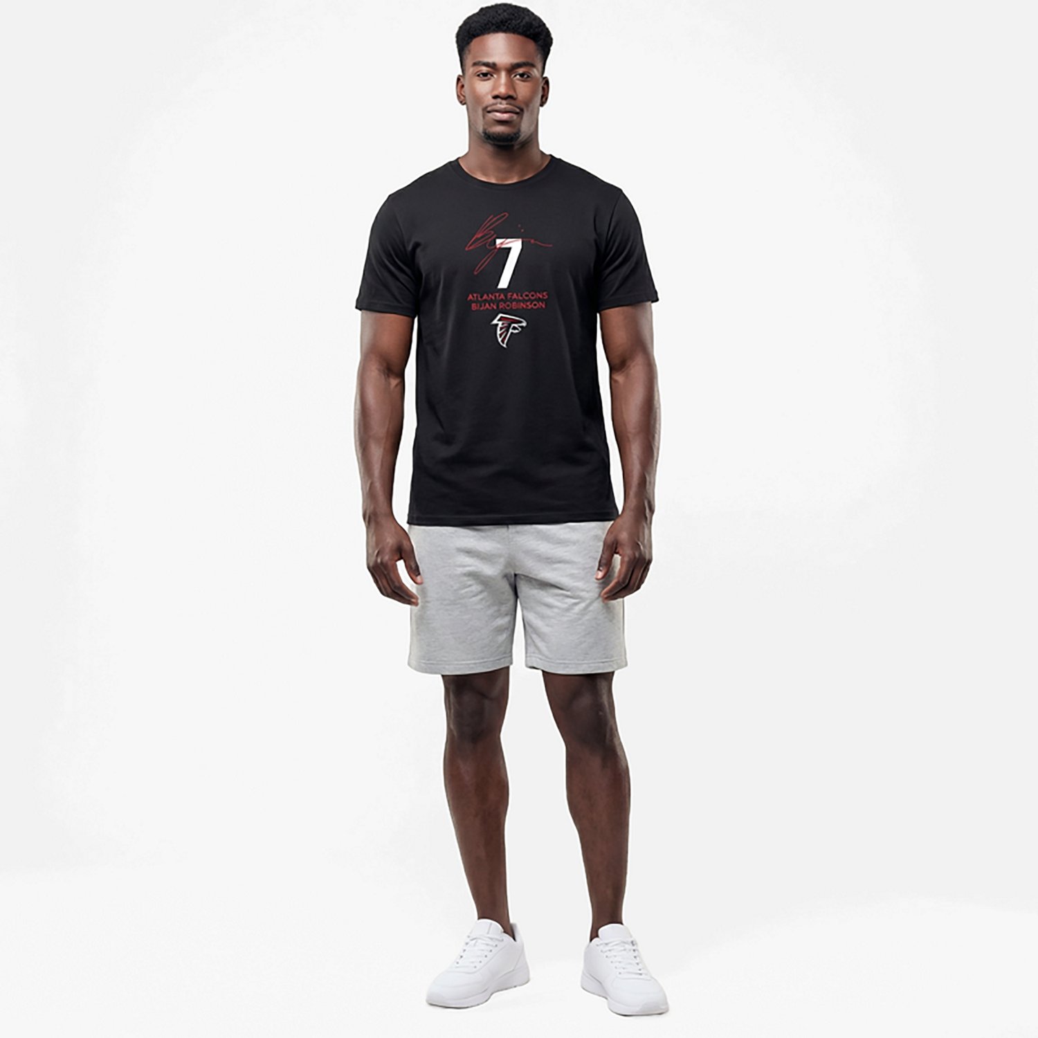 Nike Men's Falcons Bijan Robinson #7 Local Player Name & Number T-shirt