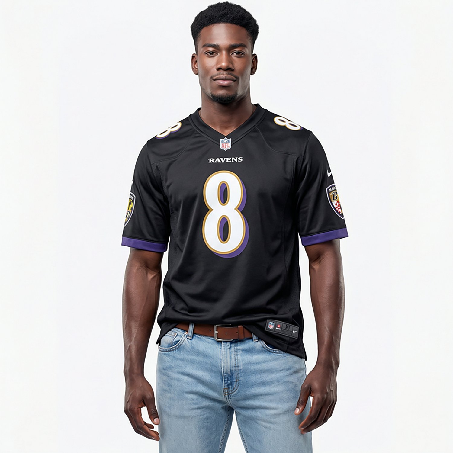 Nike Men's Ravens Lamar Jackson #8 Name & Number Alternate Game Jersey - view number 2
