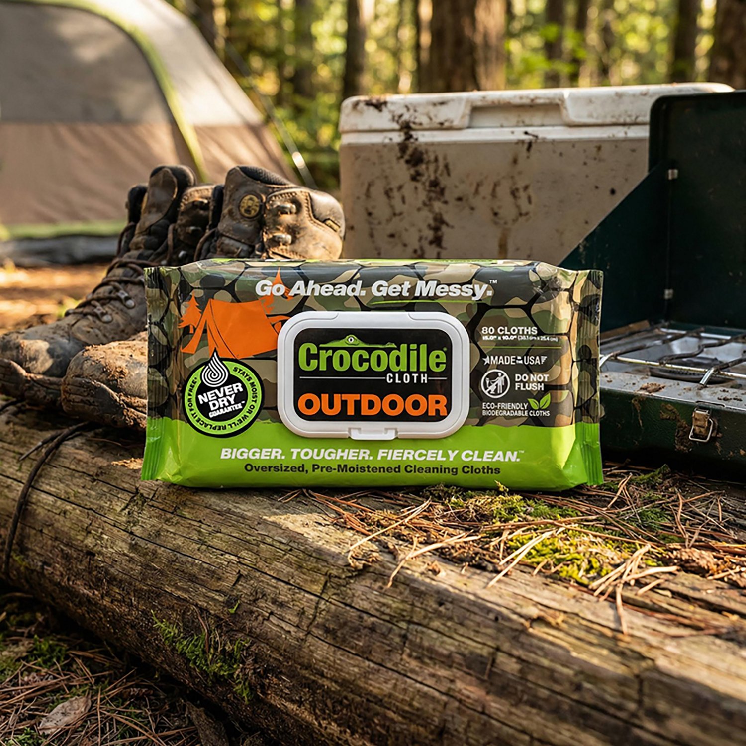 Crocodile Cloth Biodegradable Outdoor Wipes 80-Count | Academy