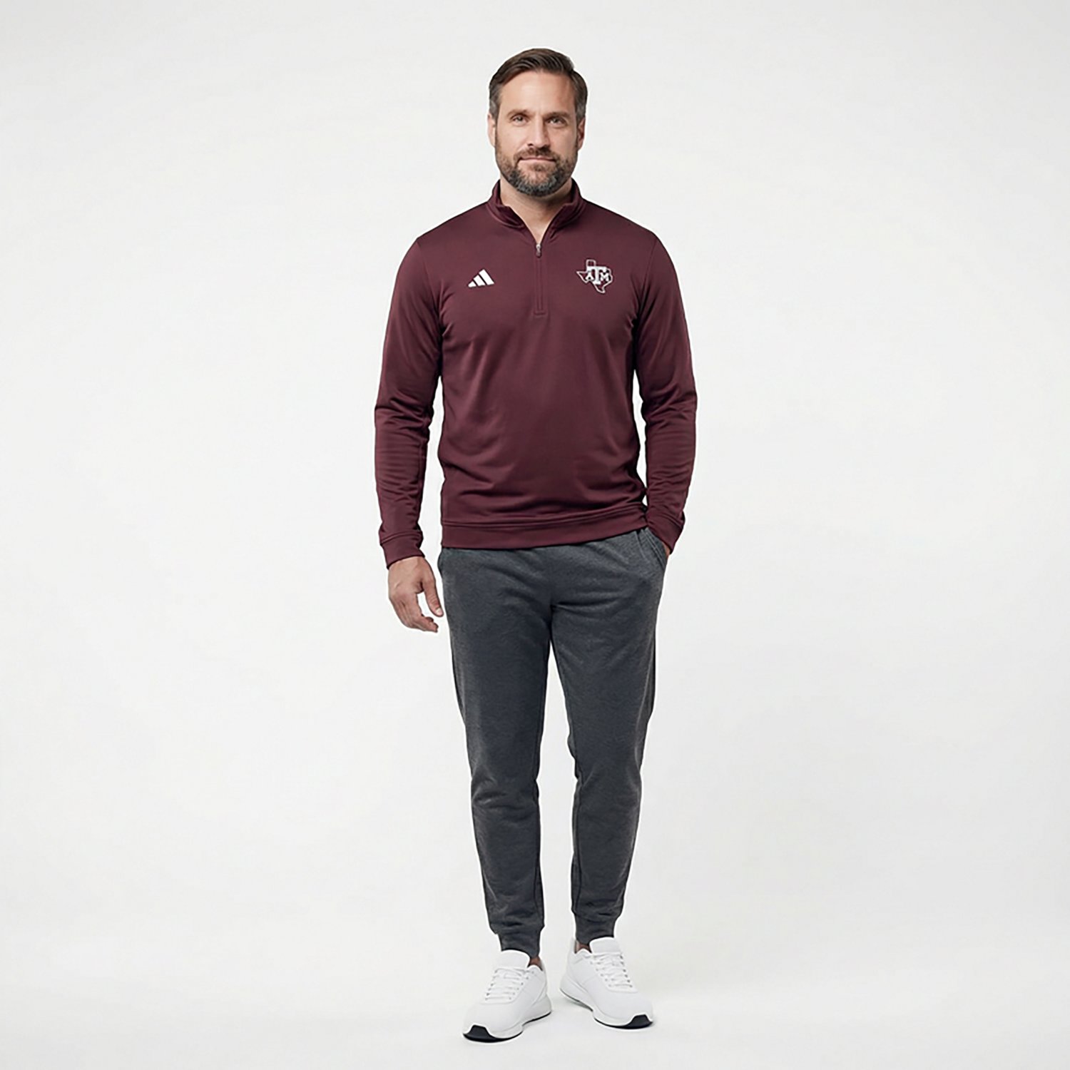 adidas Men's Texas A&M University Elevated 1/4-Zip Top - view number 2