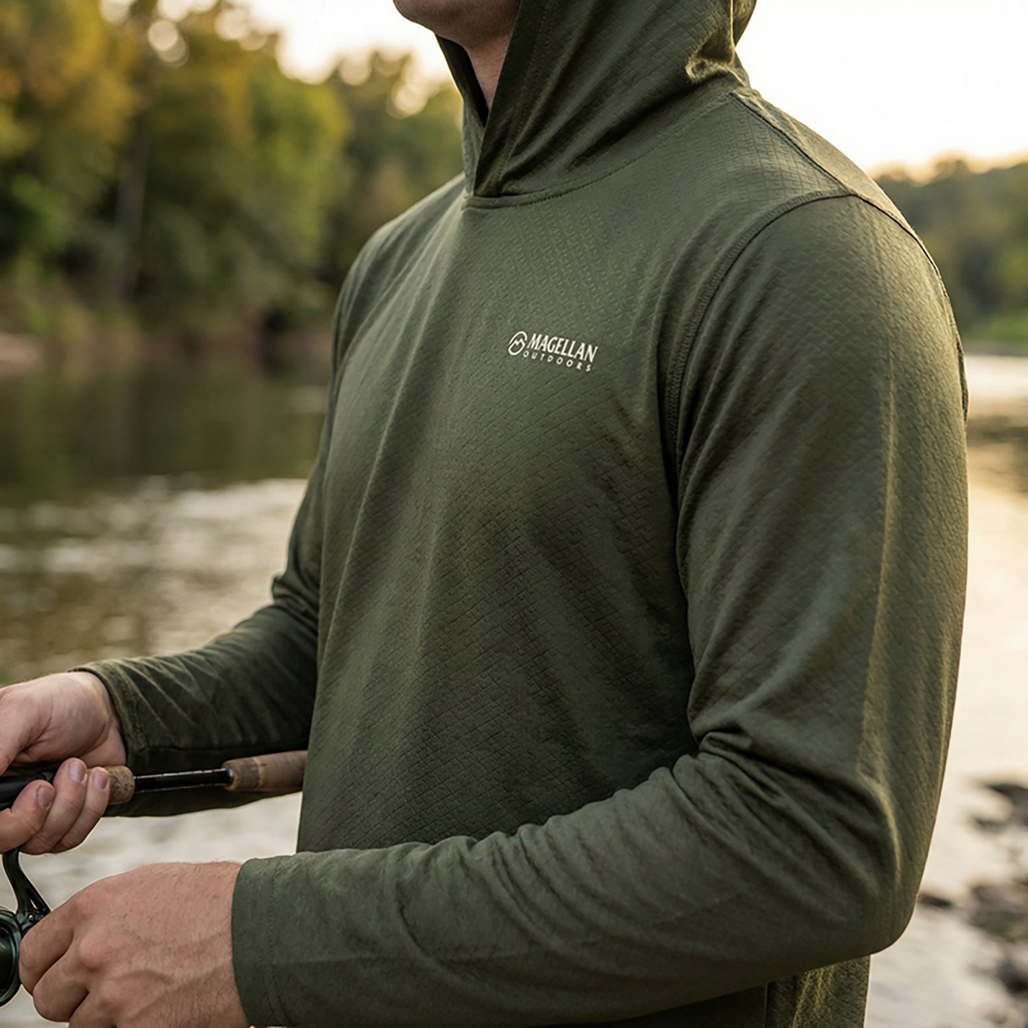 Magellan Outdoors Men's HuntGear Eagle Pass Long Sleeve Tech Mesh Hooded Shirt - view number 5