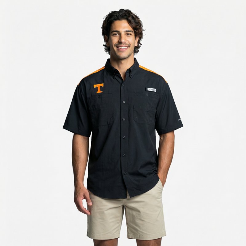 Columbia Sportswear Men's University of Tennessee CLG Tamiami Colorblock Button-Up Shirt