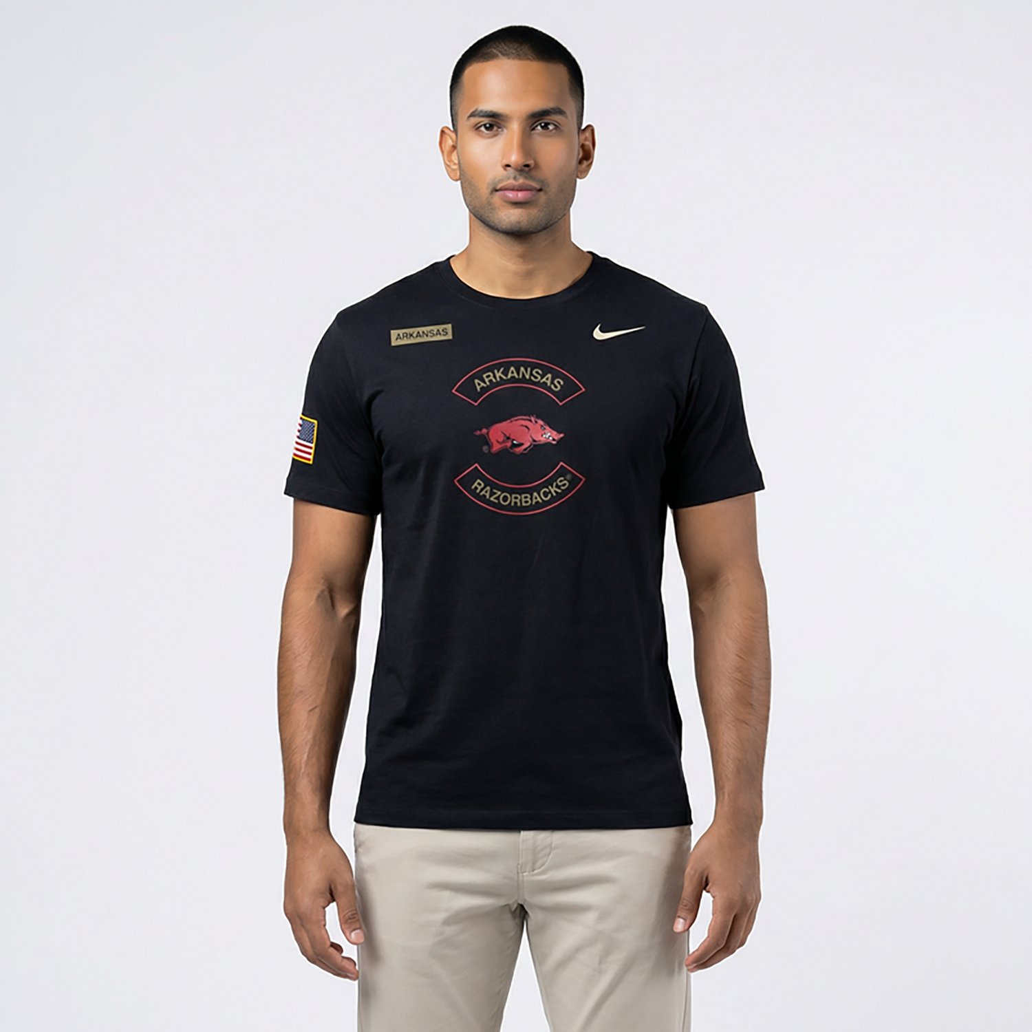 Nike Men's University of Arkansas Military Appreciation Dri-FIT Graphic T-shirt - view number 2