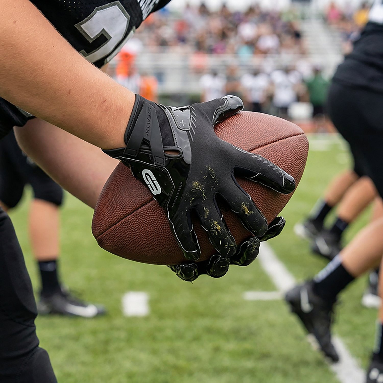 Grip Boost Youth Stealth 6.0 Boost+ Solid Chrome Football Gloves                                                                 - view number 3
