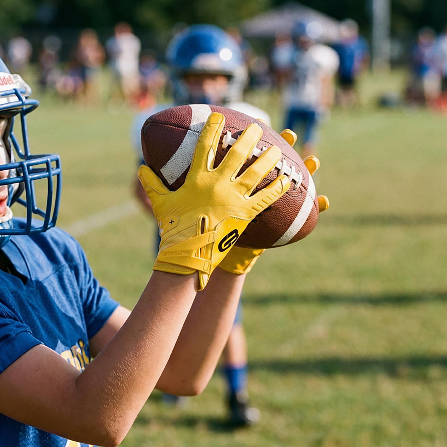 Grip Boost Youth Stealth 6.0 Boost+ Solid Chrome Football Gloves                                                                 - view number 3