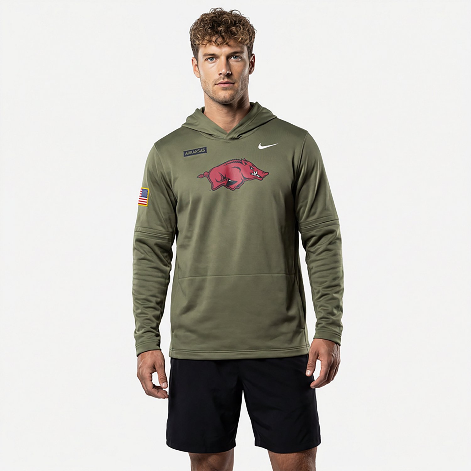 Nike Men's University of Arkansas Military Appreciation DF LWT Hoodie - view number 2