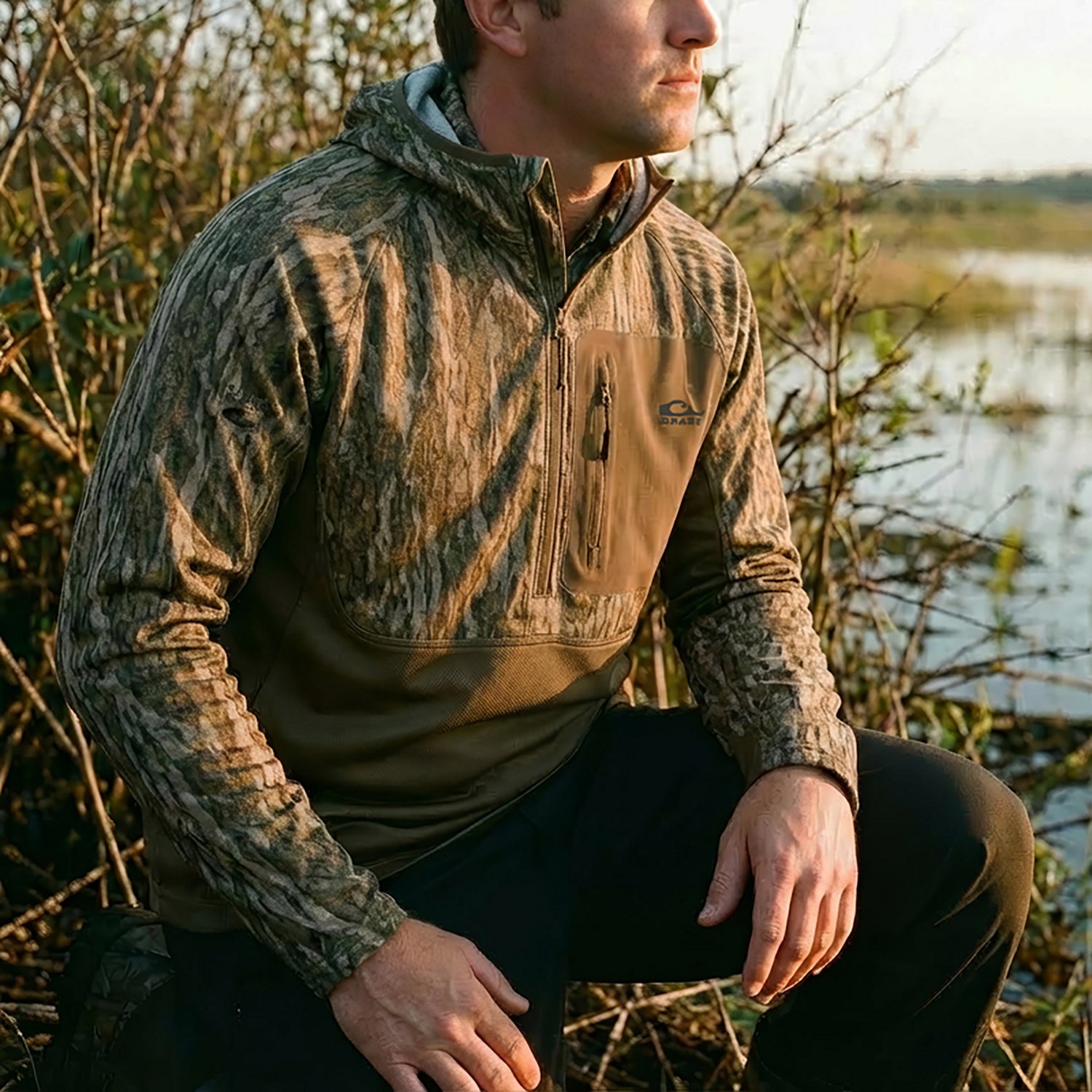 Drake Men's EST Performance 1/2 Zip Camo Hoodie - view number 4