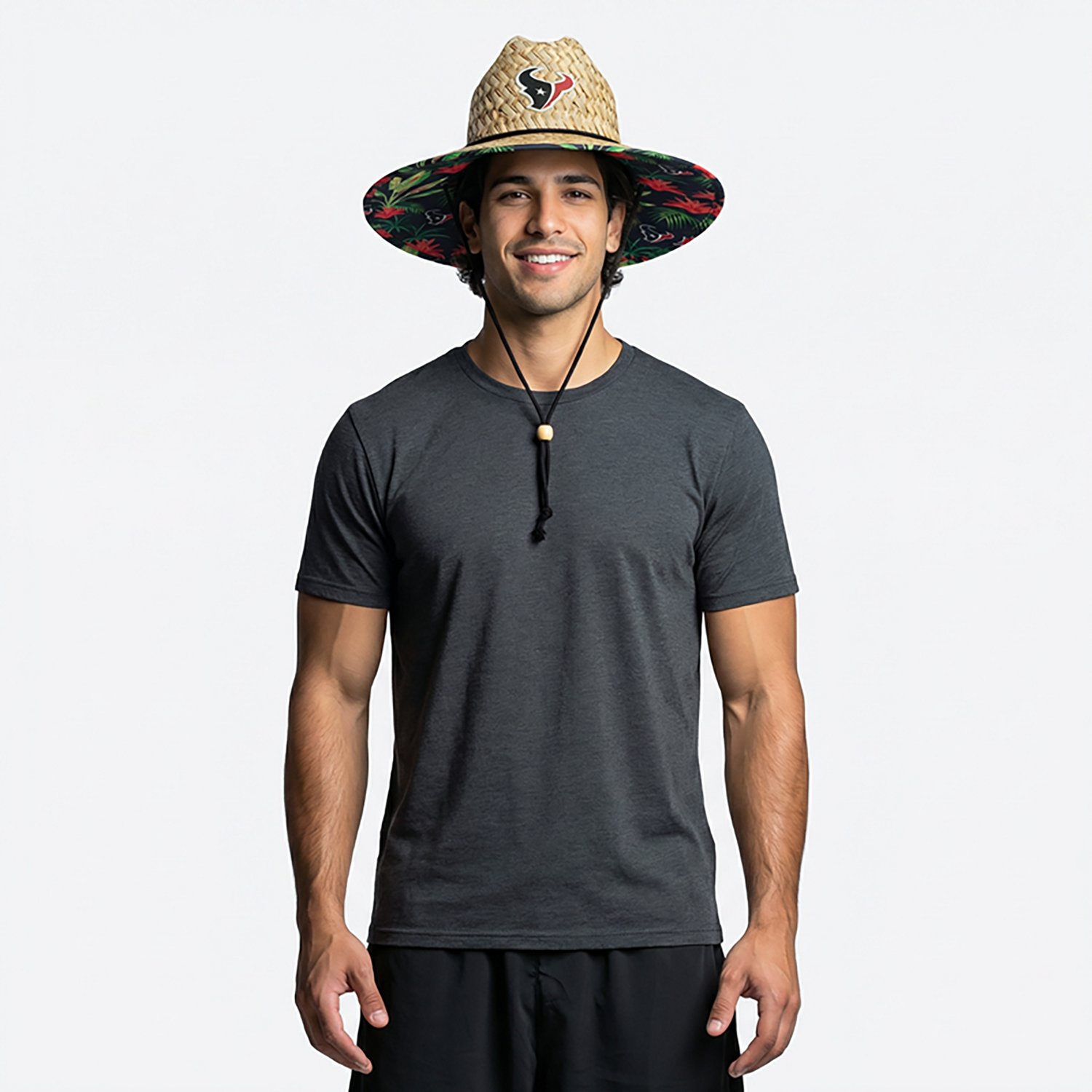 FOCO Men's Houston Texans Floral Print Straw Hat - view number 2