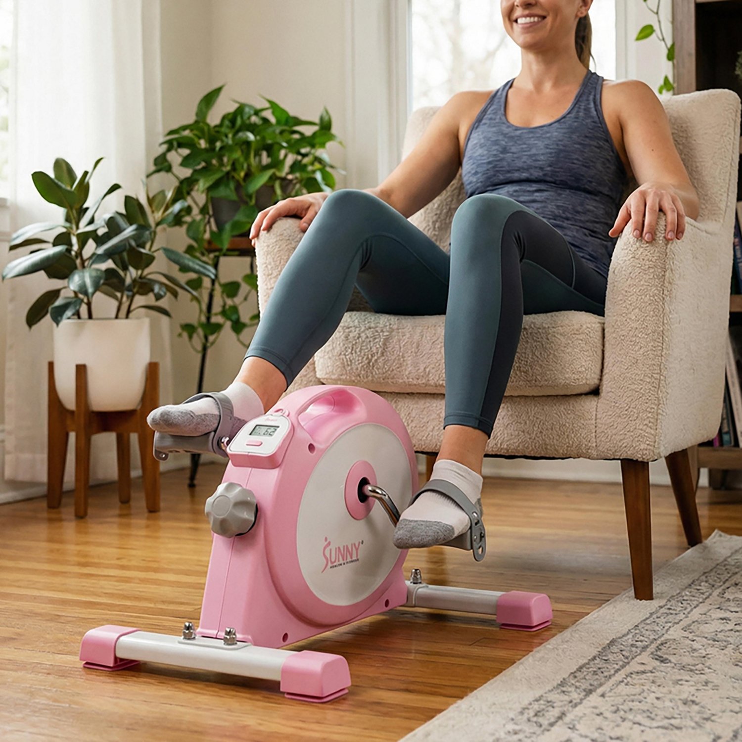 Sunny Health & Fitness 2-in-1 Under Desk Smart Mini Exercise Bike - view number 7