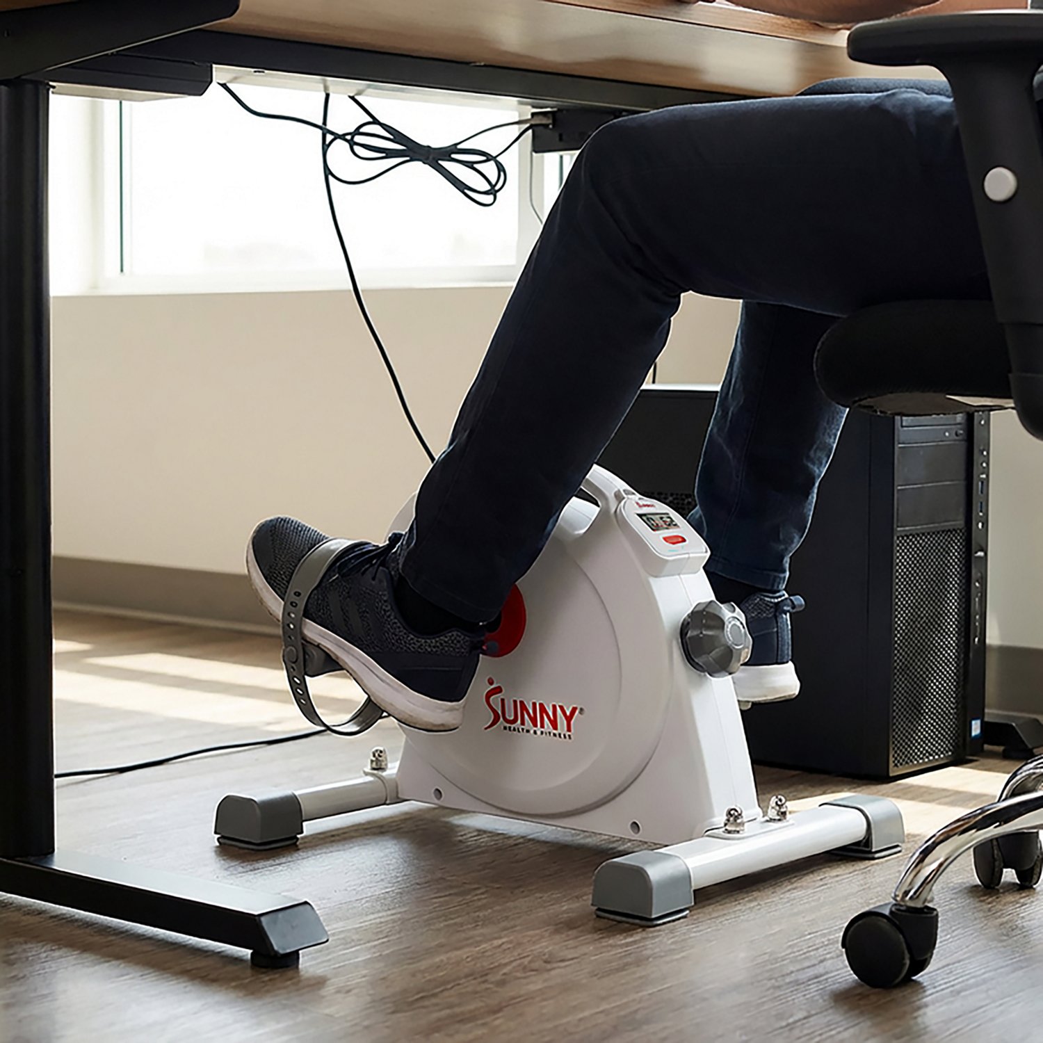 Sunny Health & Fitness 2-in-1 Under Desk Smart Mini Exercise Bike - view number 7