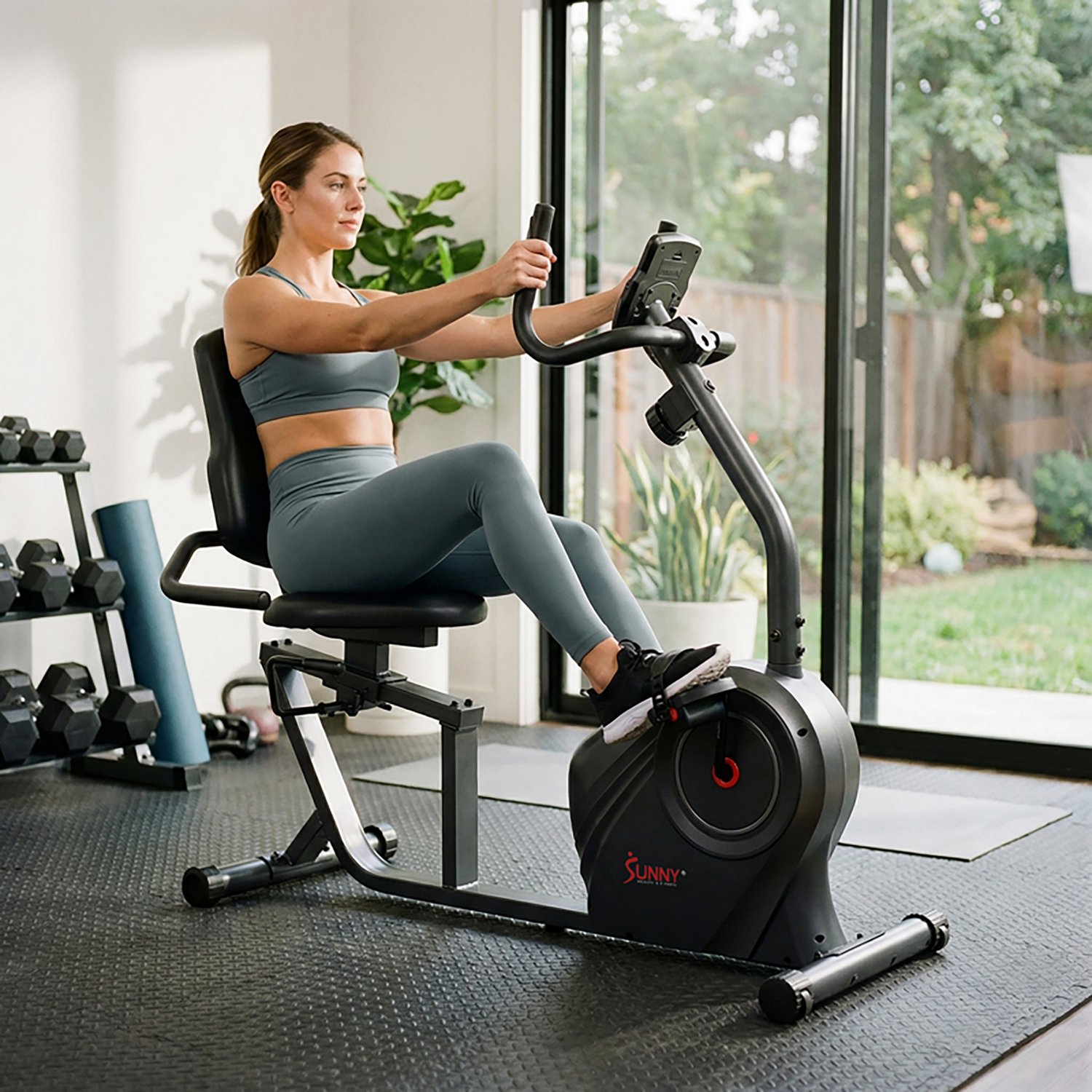 Sunny Health & Fitness Smart Magnetic Resistance Recumbent Bike