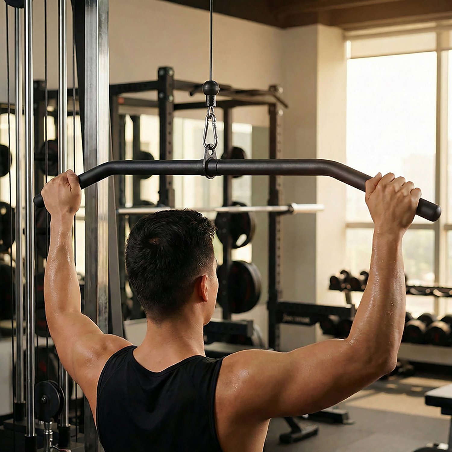 Sunny Health & Fitness Premium Steel Lat Pull-Down Bar Cable Attachment - view number 7