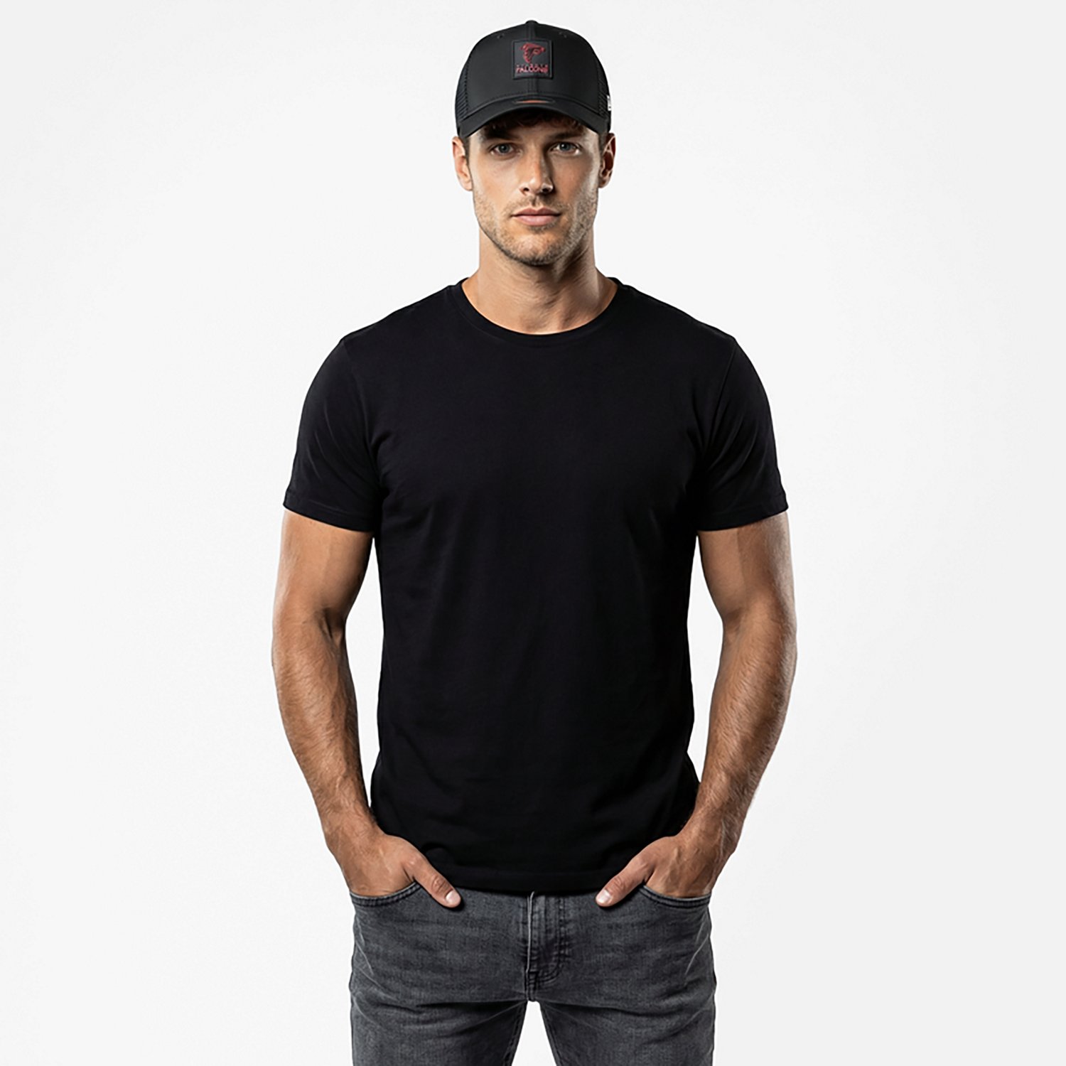 New Era Adults' Atlanta Falcons Sideline Quill Tech 9SEVENTY Trucker Cap - view number 2