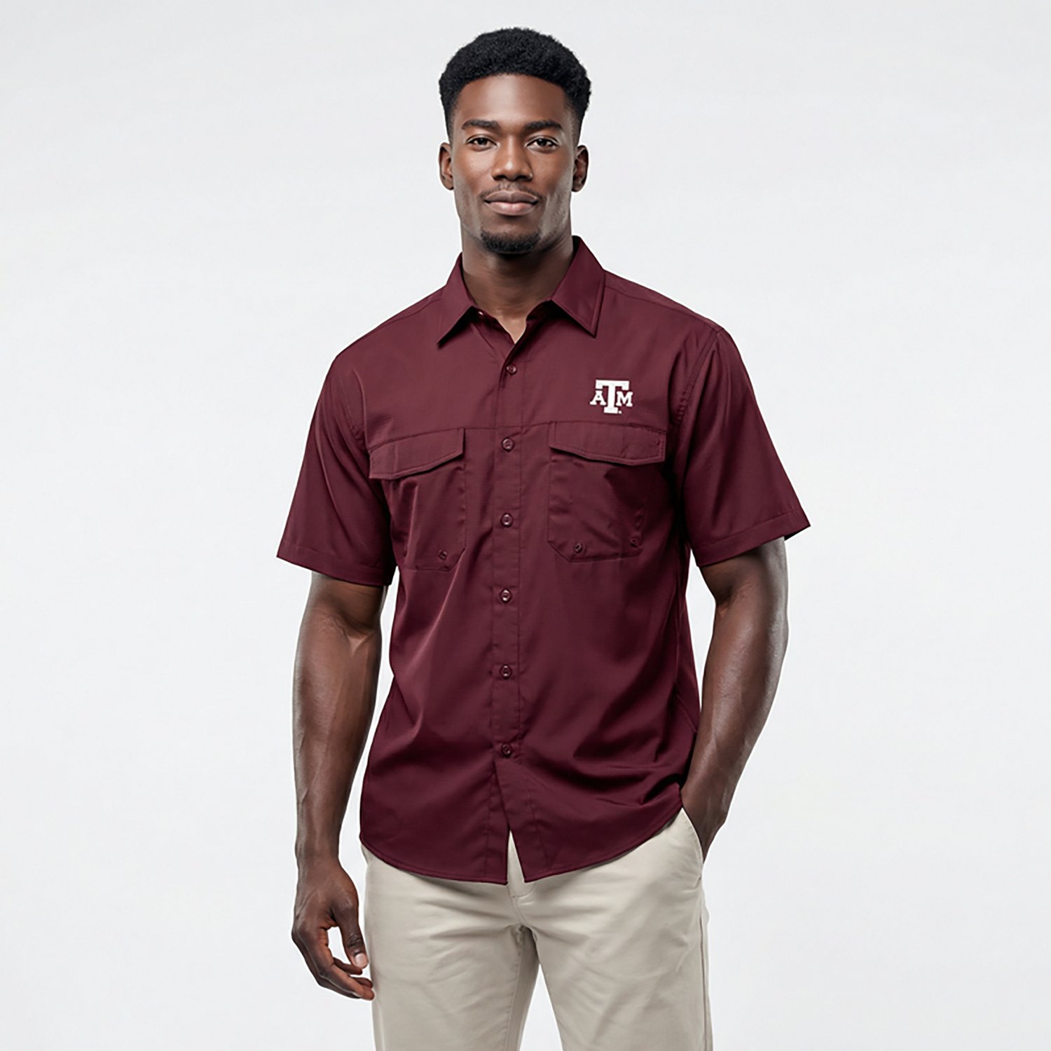 Antigua Men's Texas A&M Aggies Game Day Fishing Shirt