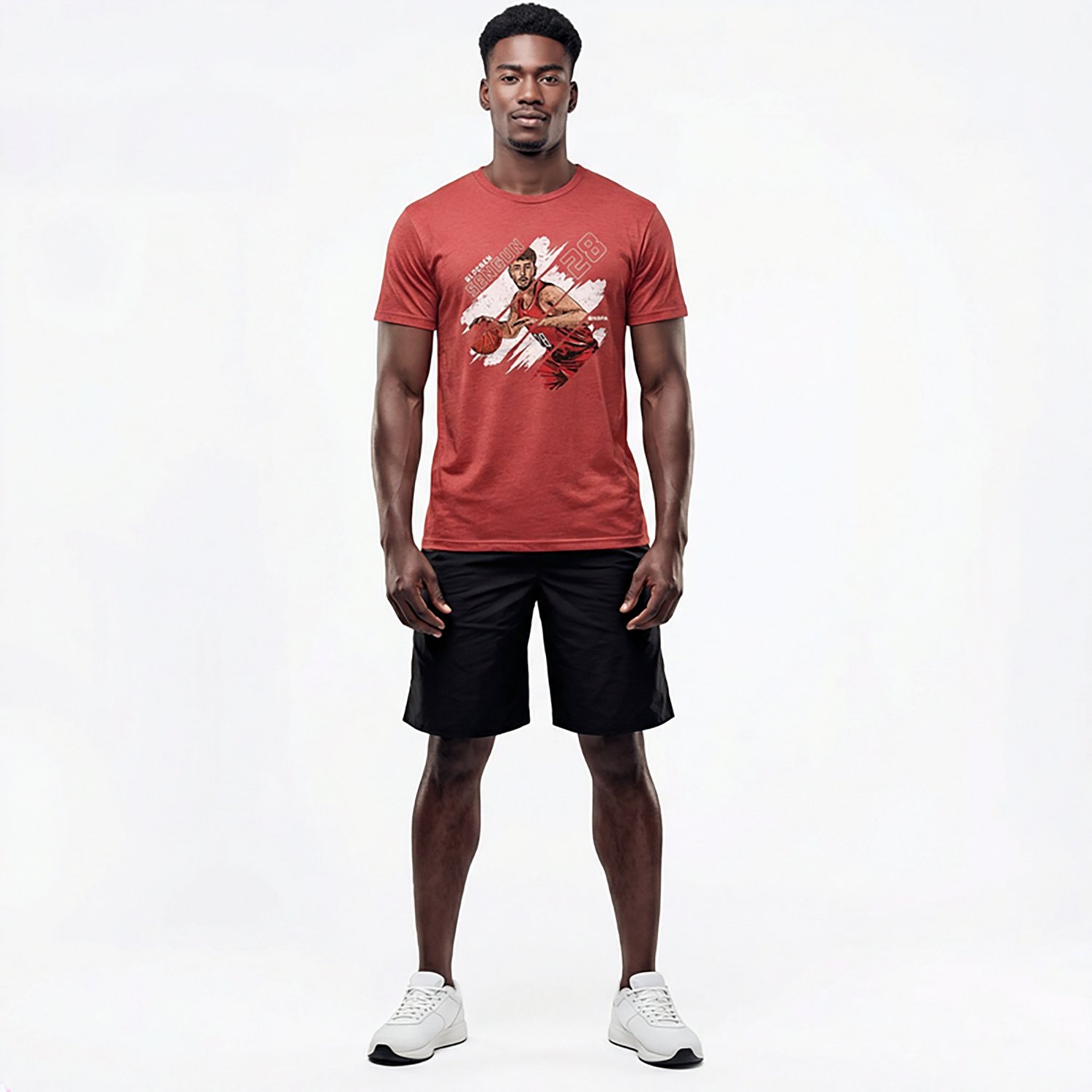 500 Level Men's Houston Rockets Alperen Şengün Stripes Short Sleeve T-shirt