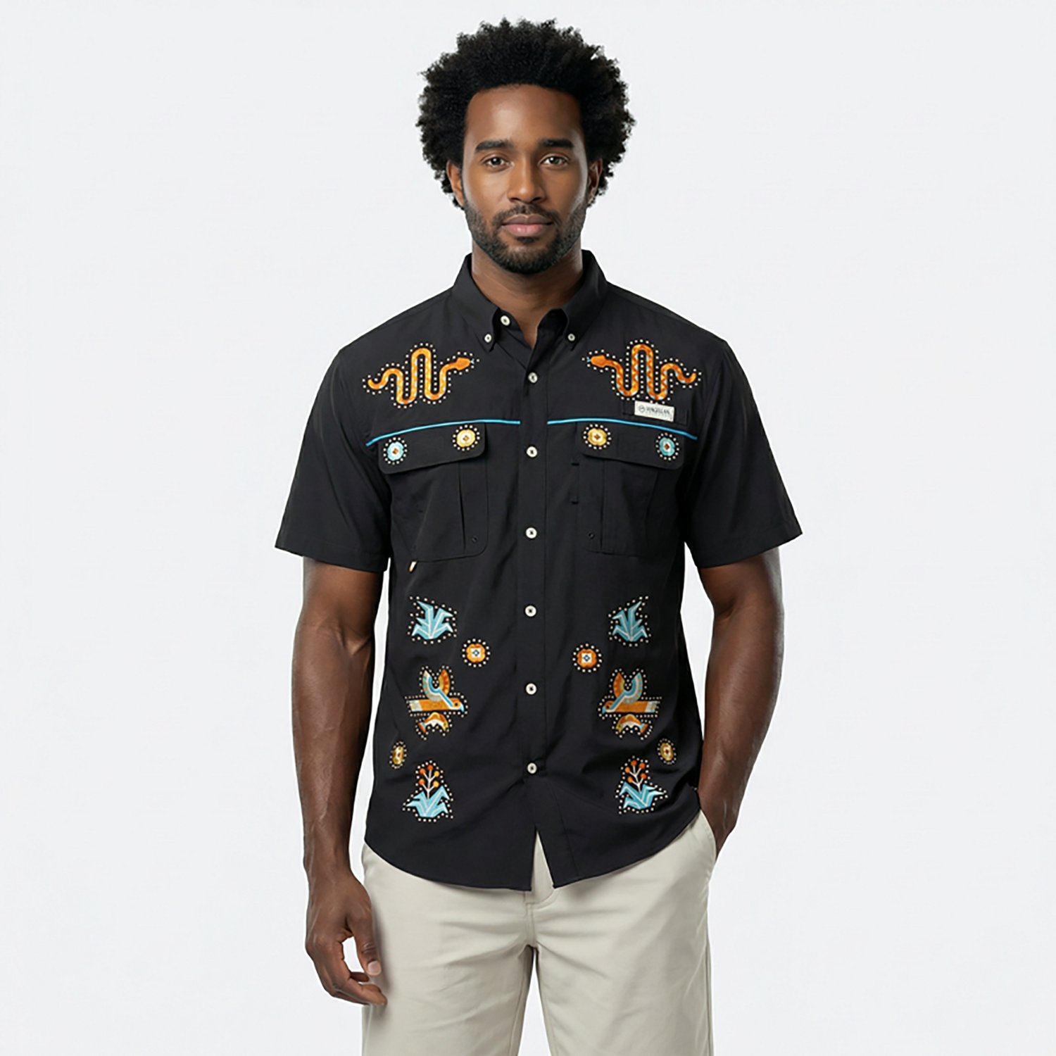 Magellan Outdoors Men's Hispanic Heritage Desert Scene Guayabera Shirt - view number 2