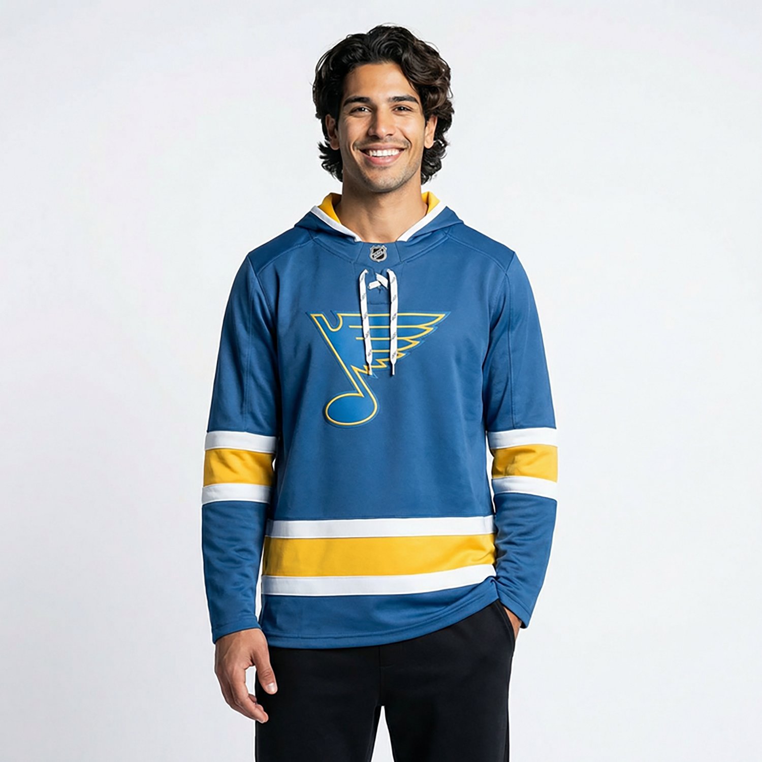 Fanatics Men's St. Louis Blues Prime Time Fleece Lace Up Hoodie - view number 2