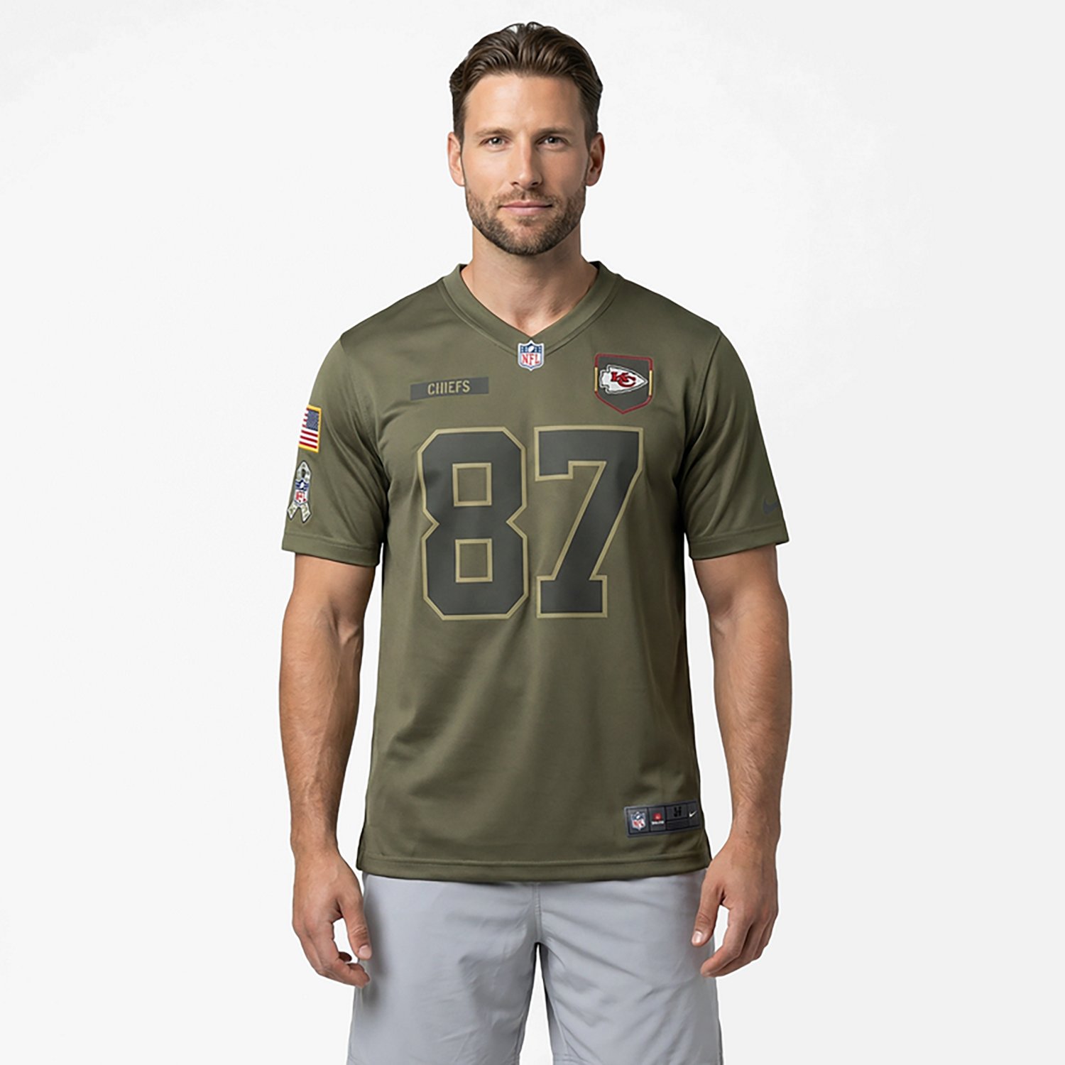 Nike Men's Chiefs Salute to Service Travis Kelce Player Name & Number T-shirt - view number 2