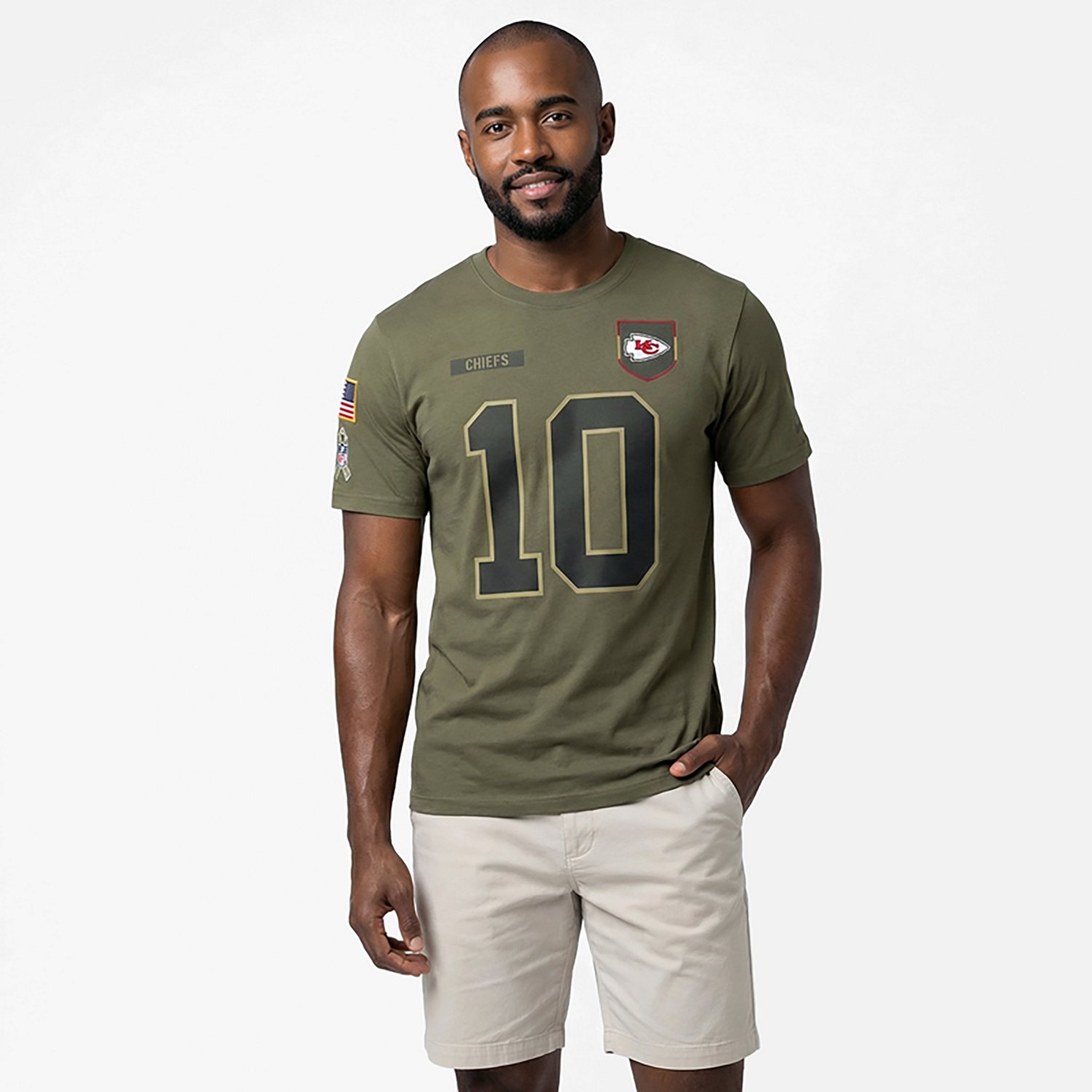 Nike Men's Chiefs Salute to Service Isiah Pacheco Player Name & Number T-shirt - view number 2