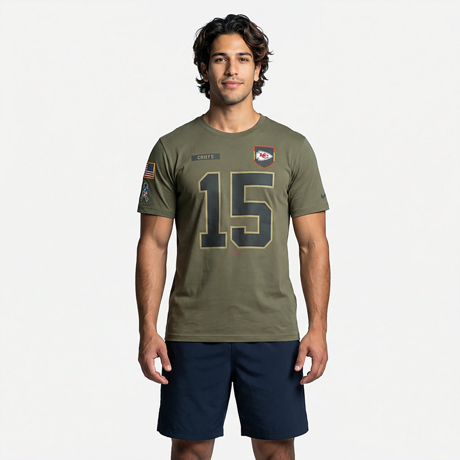 Nike Men's Kansas City Chiefs Salute to Service Patrick Mahomes #15 Graphic T-shirt - view number 2