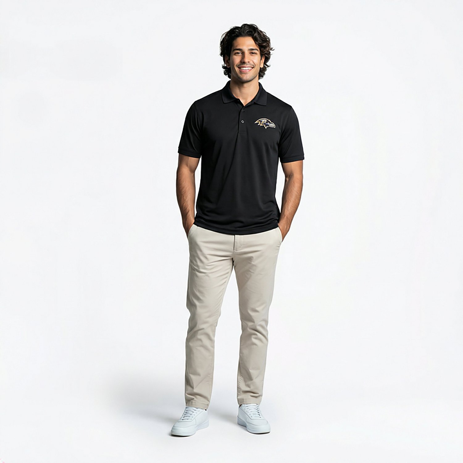 Antigua Men's Baltimore Ravens Legacy Pique Short Sleeve Polo Shirt