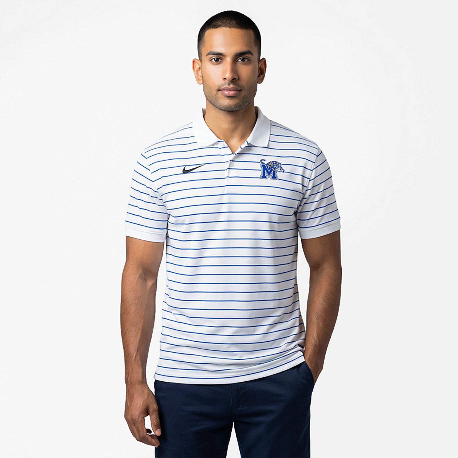 Nike Men's University of Memphis Tigers Victory Stripe Polo Shirt - view number 2