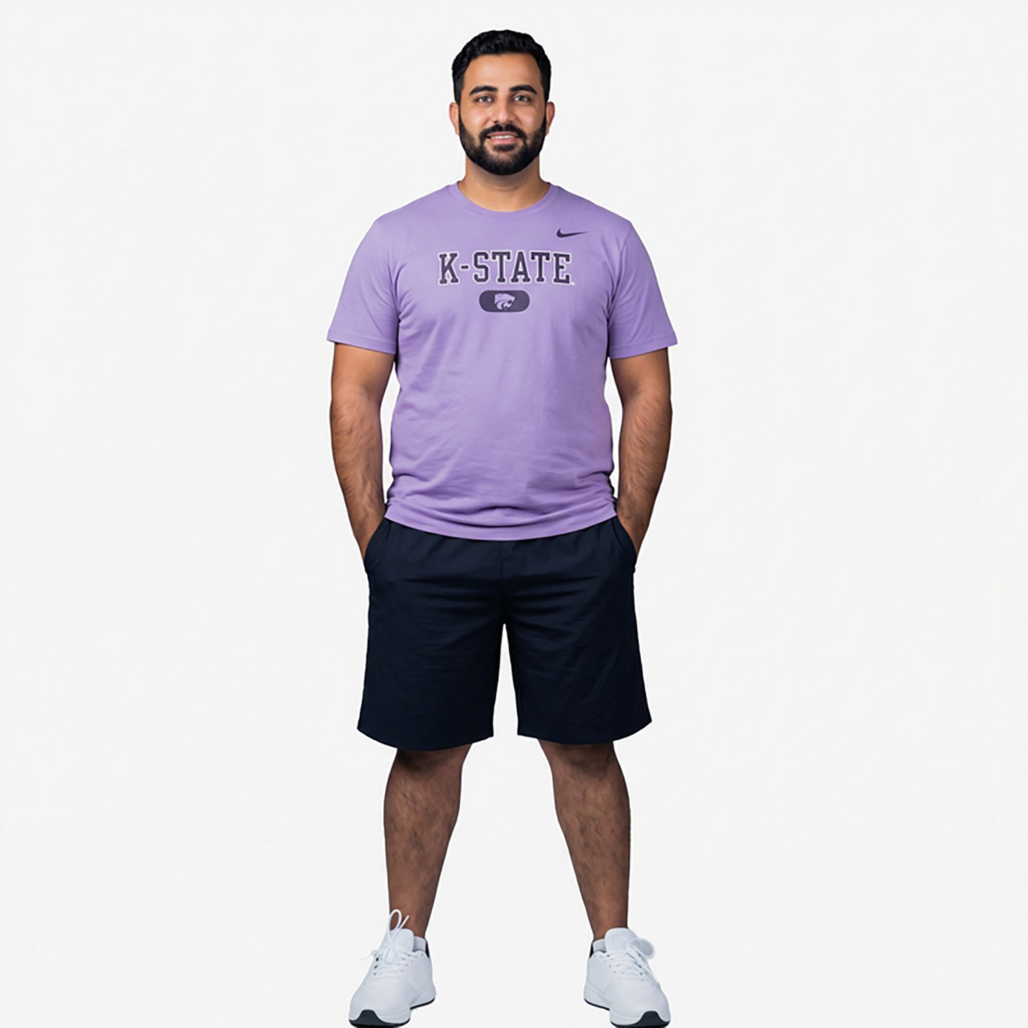 Nike Men's Kansas State Lavender Pill Core Cotton T-shirt - view number 2