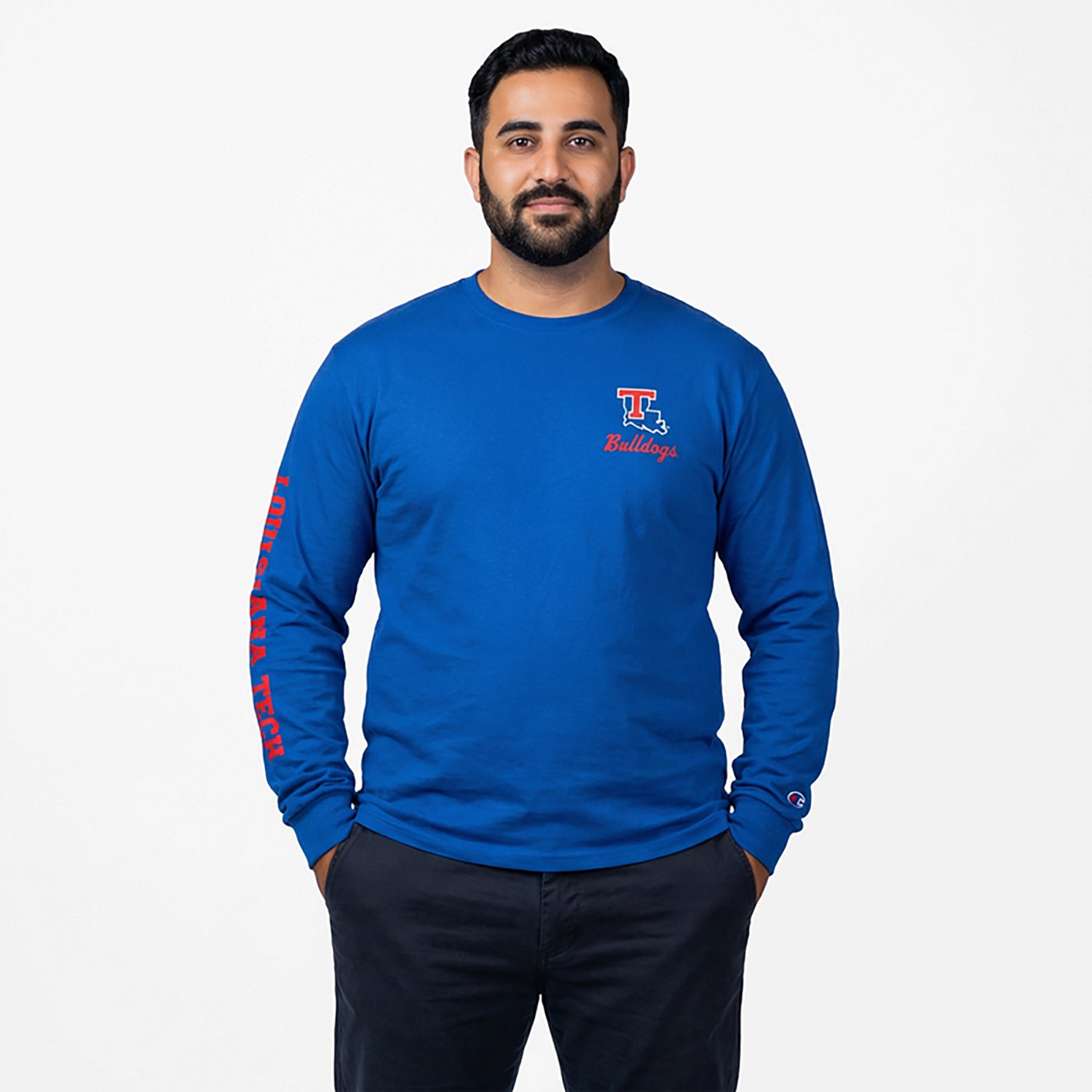 Champion Men's Louisiana Tech 3 Hits Stadium Long Sleeve T-shirt - view number 2