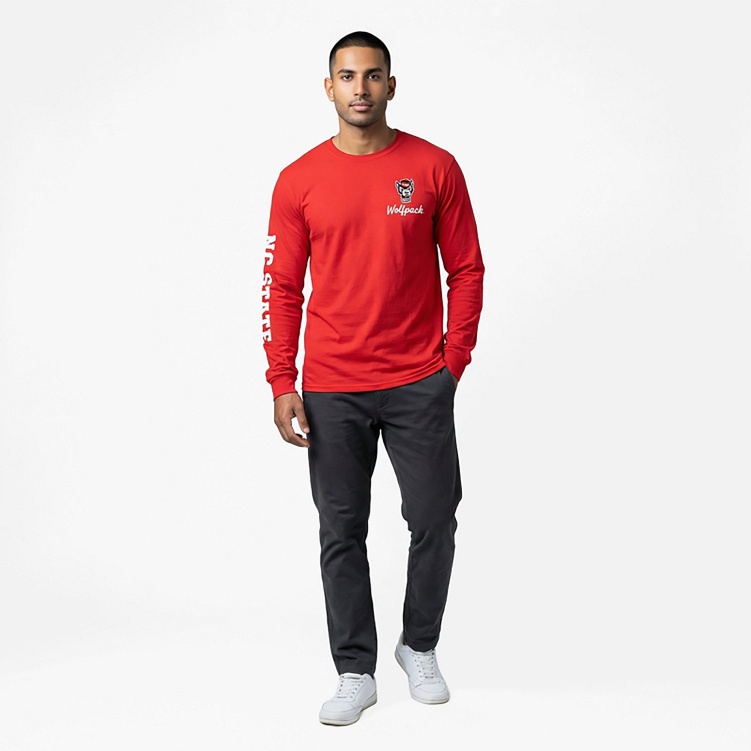 Champion Men's NC State 3 Hits Stadium Long Sleeve T-shirt - view number 2