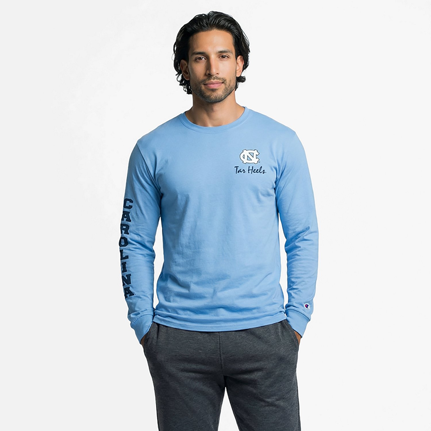 Champion Men's UNC 3 Hits Stadium Long Sleeve T-shirt - view number 2