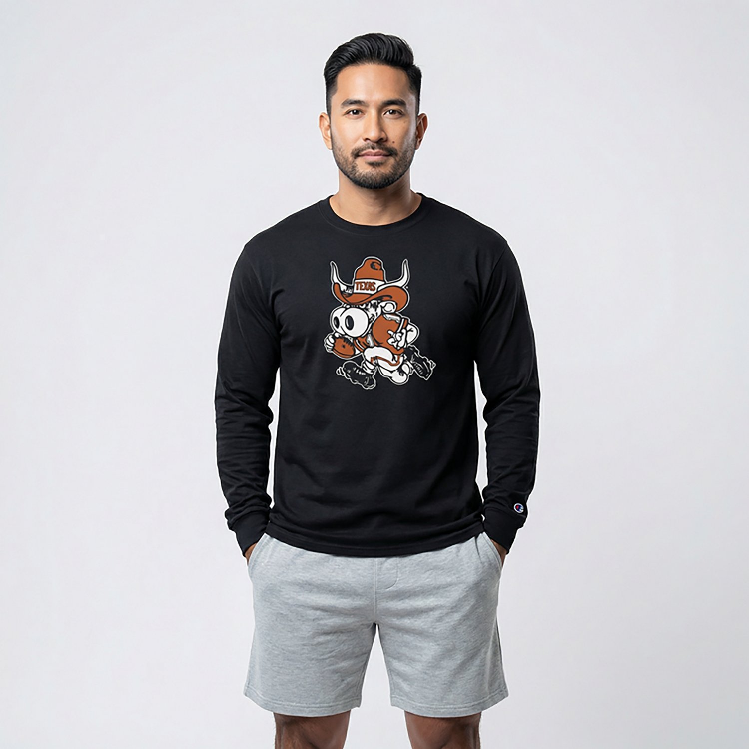 Champion Men's University of Texas Football Bevo Long Sleeve Graphic T-shirt - view number 2