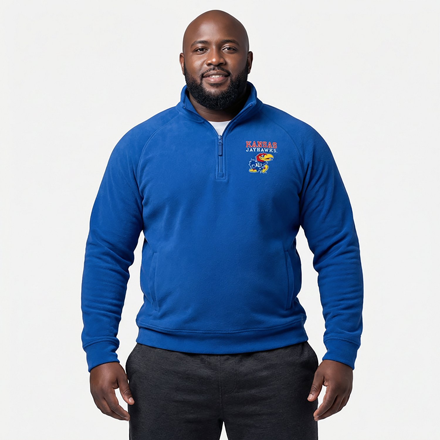Colosseum Athletics Men's Kansas Nial 1/4 Zip Pullover - view number 2