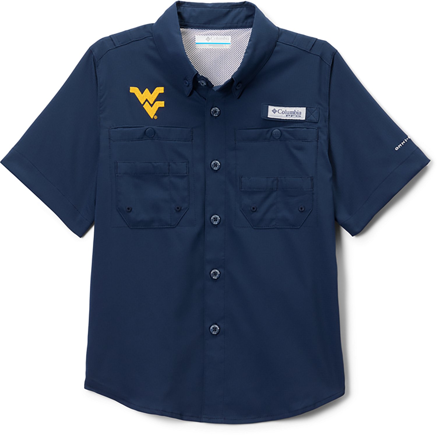 Columbia Sportswear Kids' West Virginia University CLG Tamiami Button Up Shirt