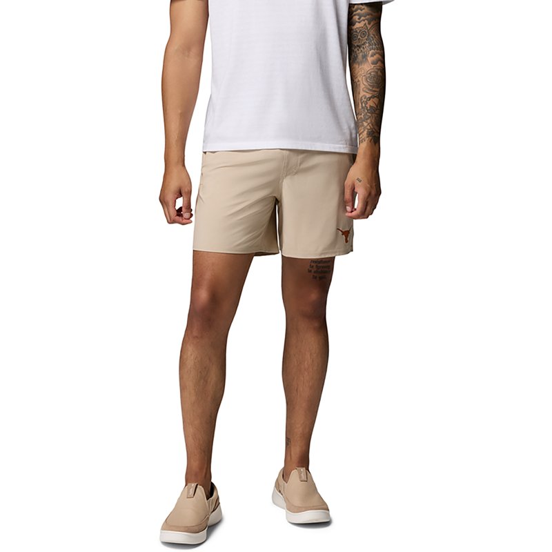 Columbia Men's Natural Texas Longhorns Pfg Terminal Roamer Omni-Shade Stretch Shorts - Natural